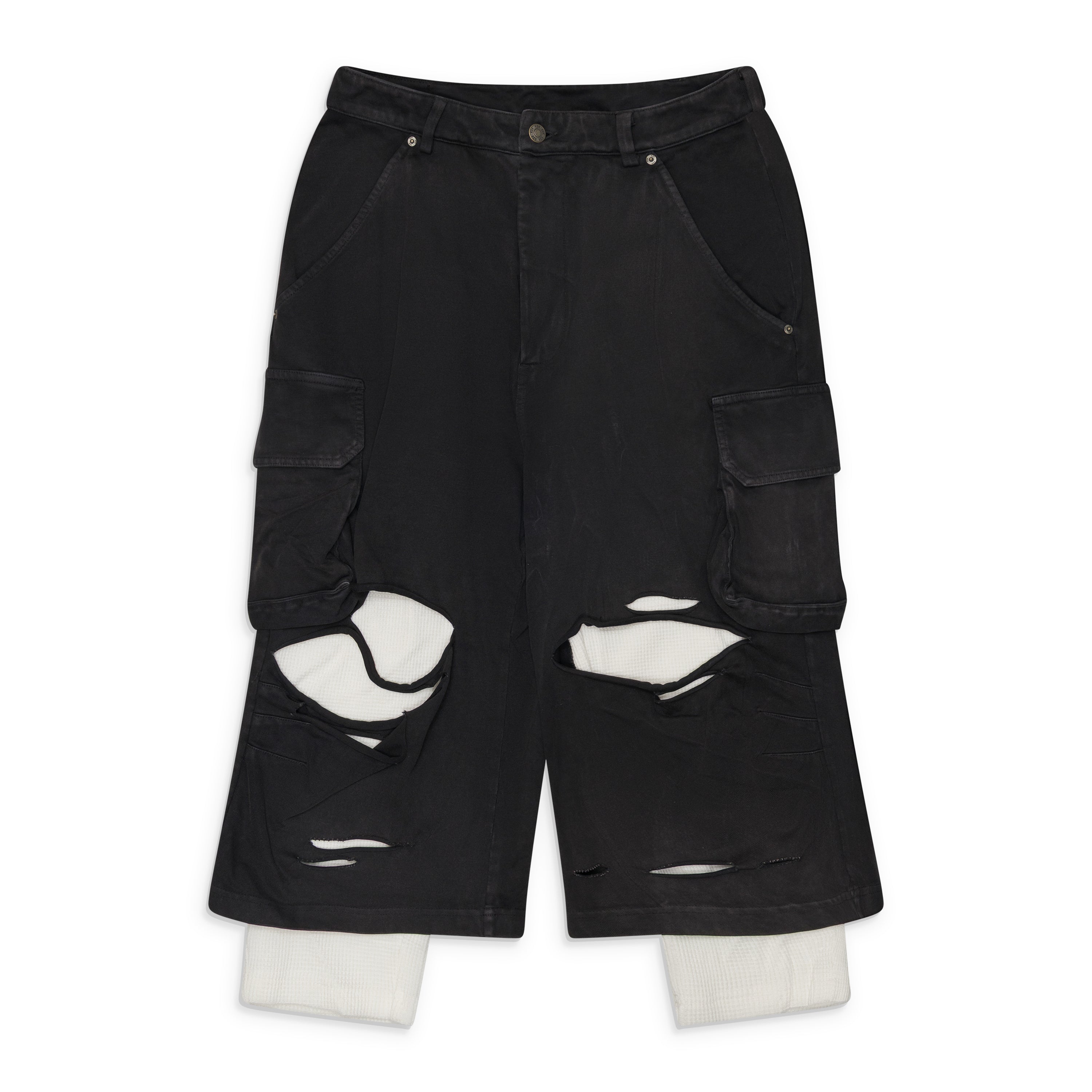 424 Ripped Bermuda Shorts Black Black