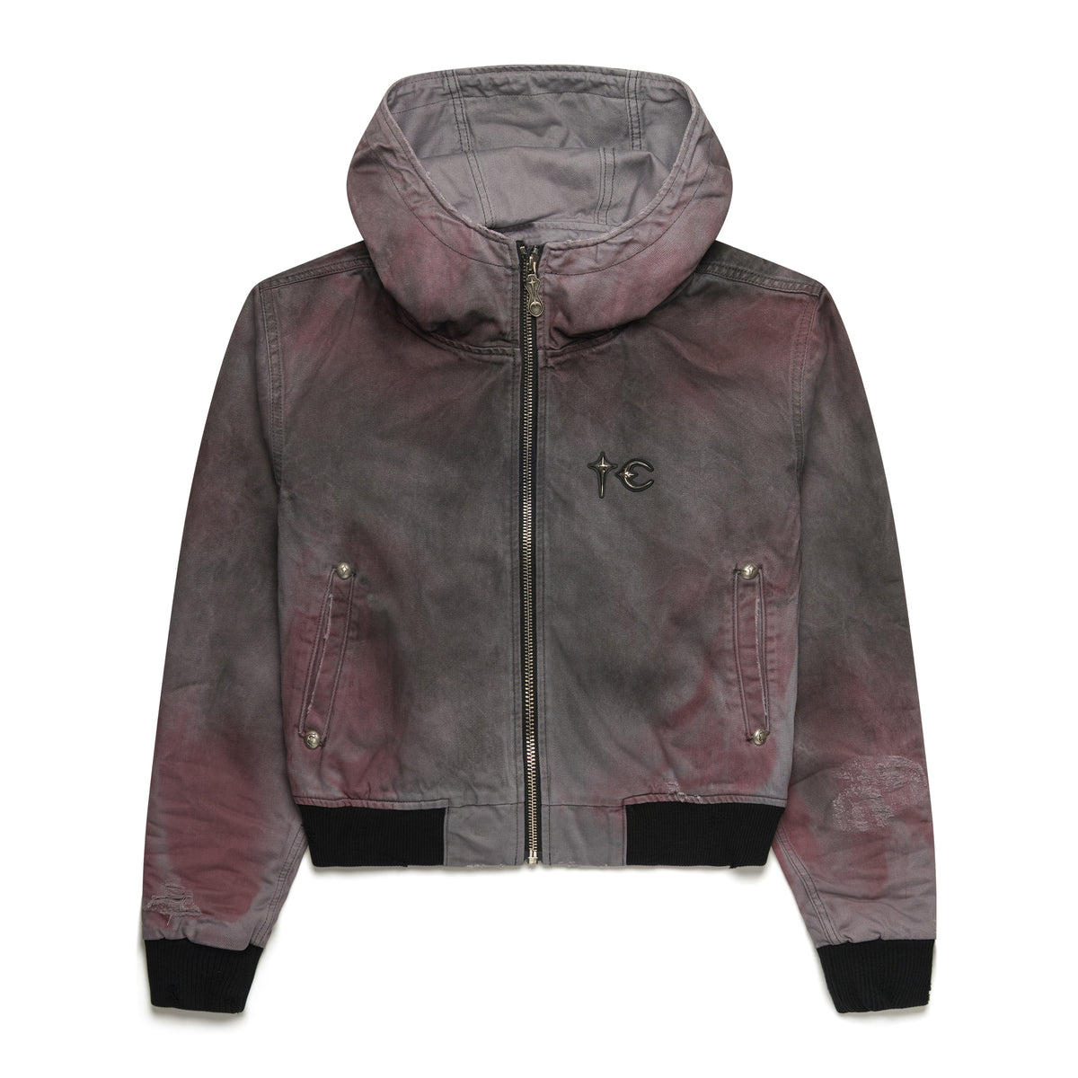 Thug Club Three Riding Skull Vintage Jacket Grey