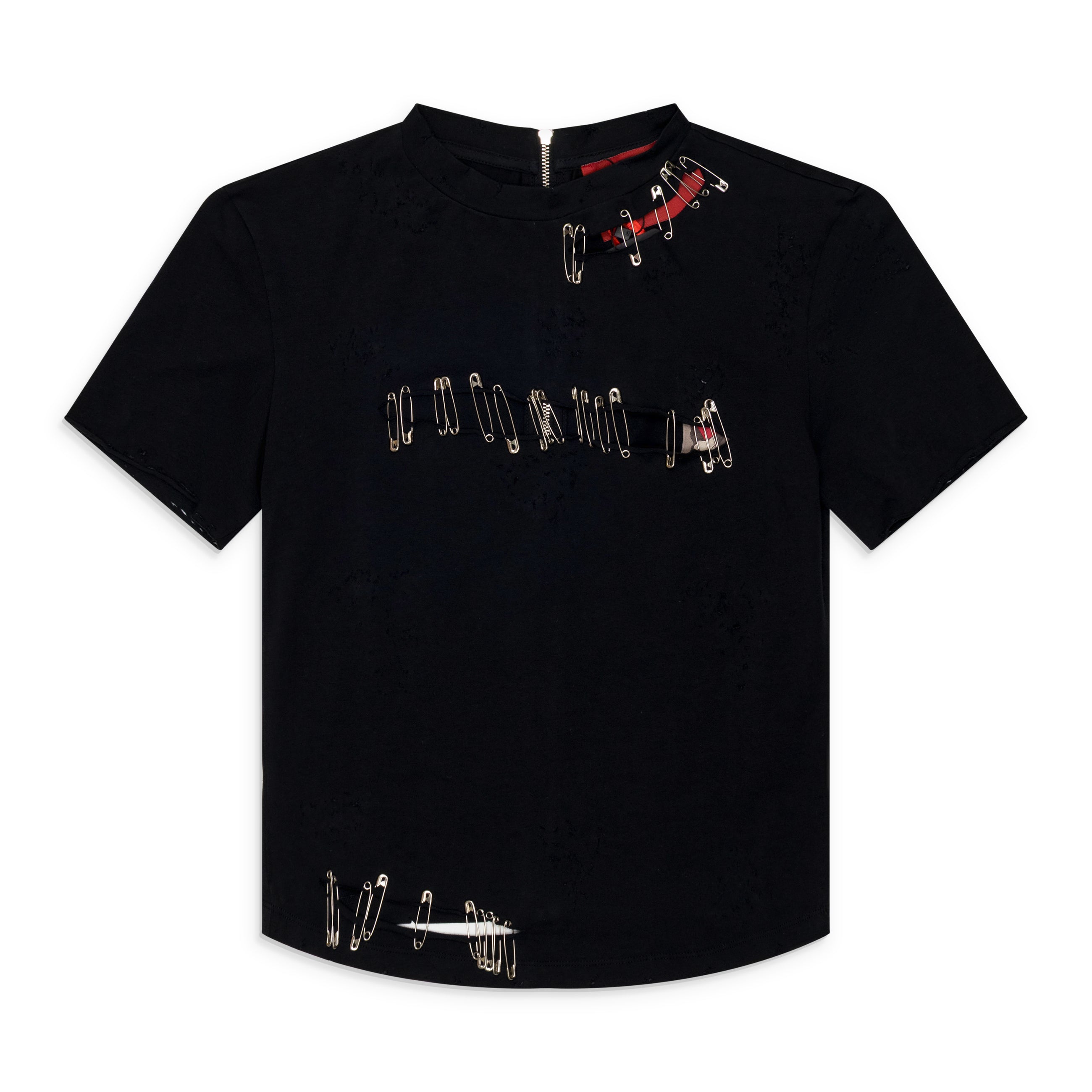 Dilara Findikoglu Safety Pin T-Shirt Black