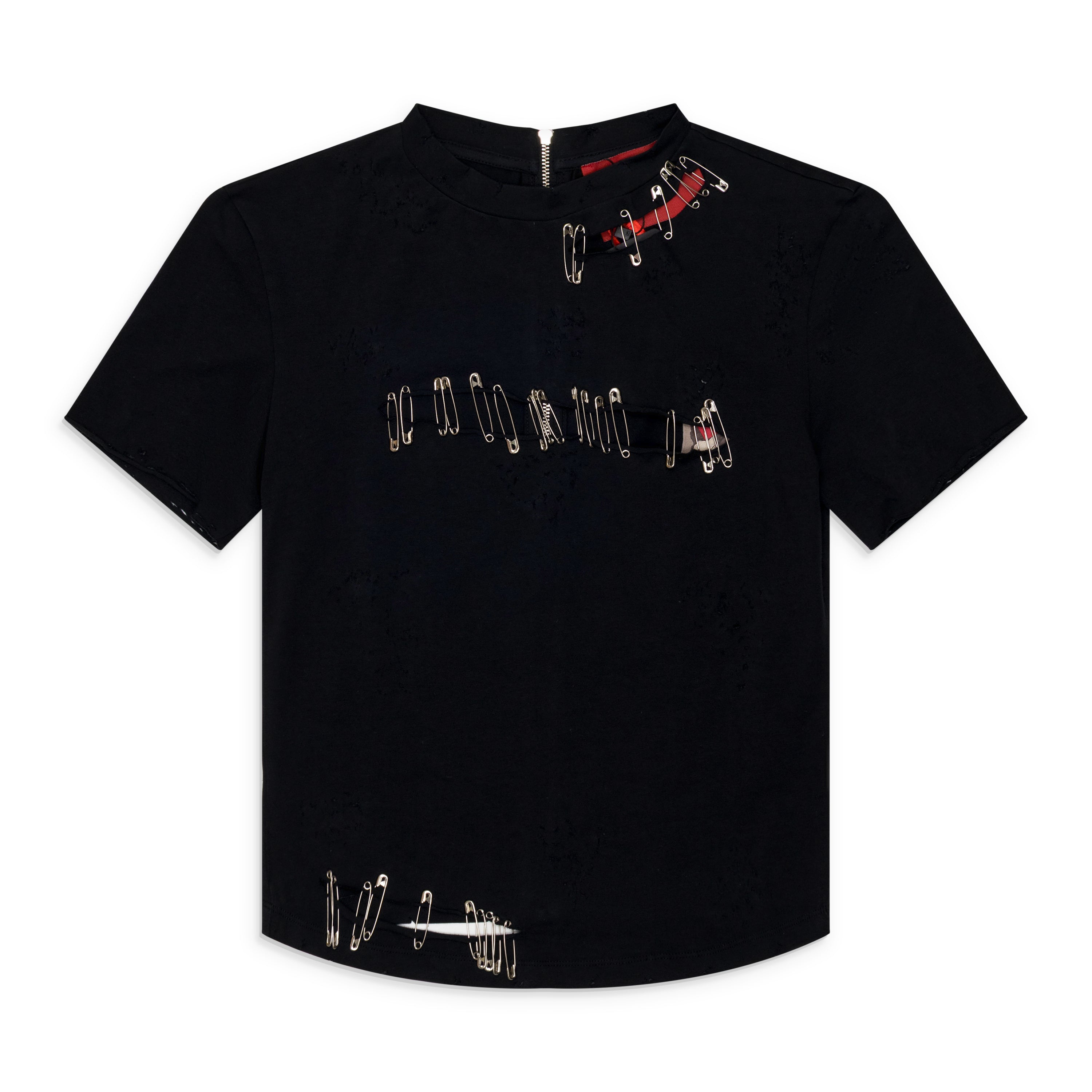 Dilara Findikoglu Safety Pin T-Shirt Black