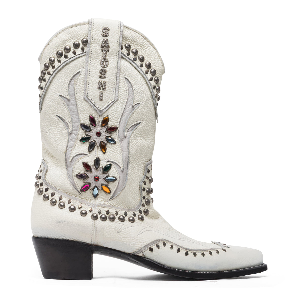 Satoshi Nakamoto Scar Tissue Cowboy Boot White