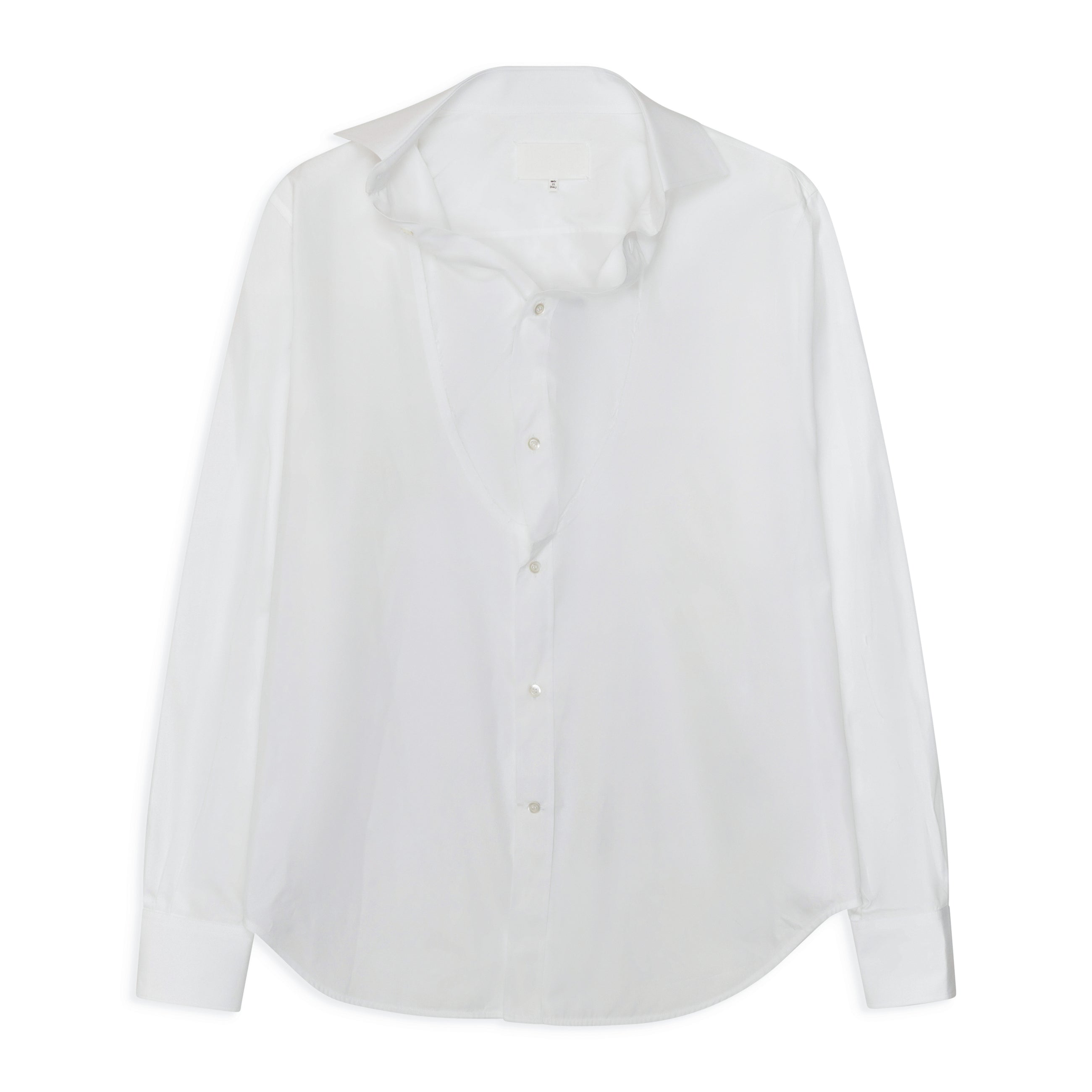 Maison Margiela Open Collar Long Sleeve Shirt White