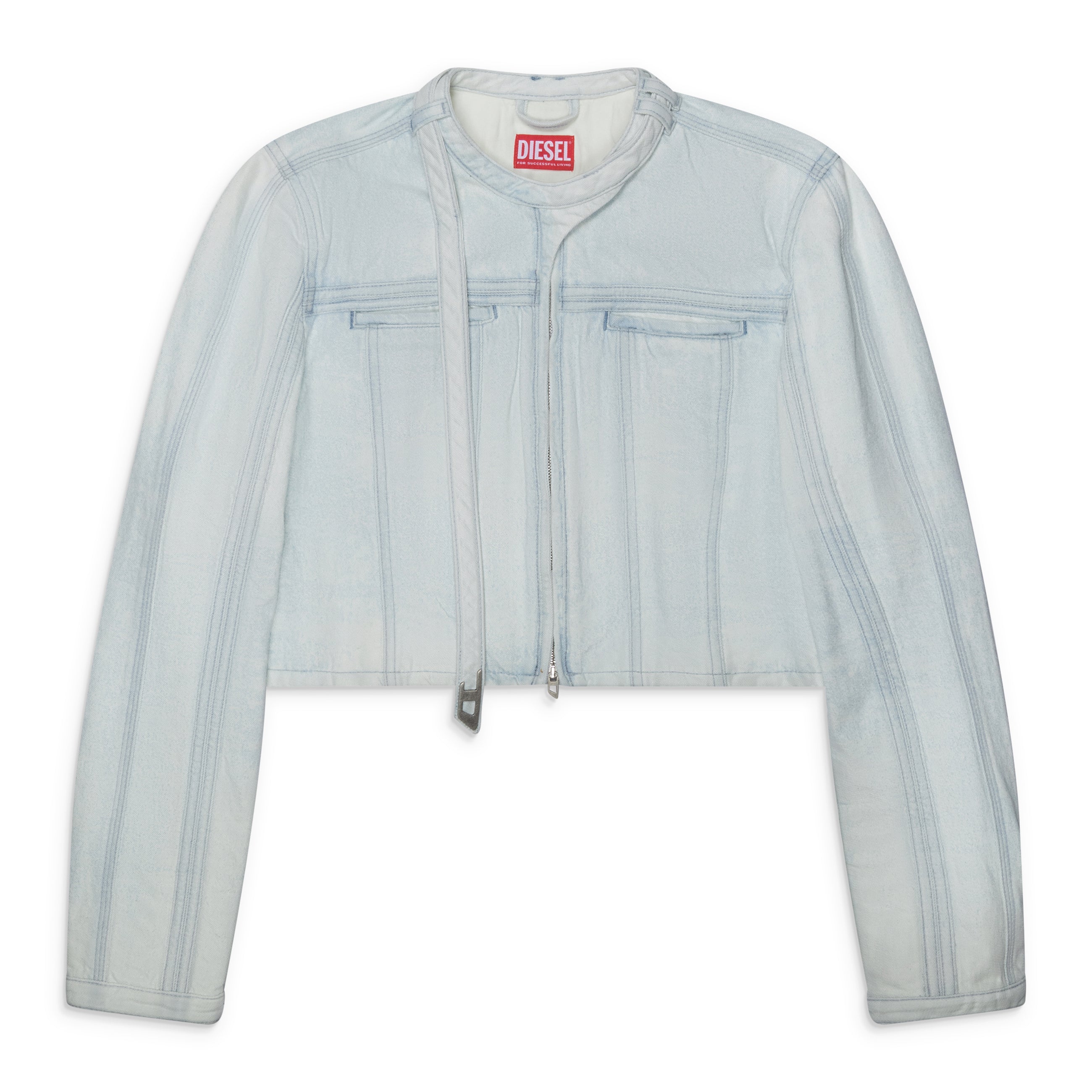 Diesel Cropped Denim Jacket Blue
