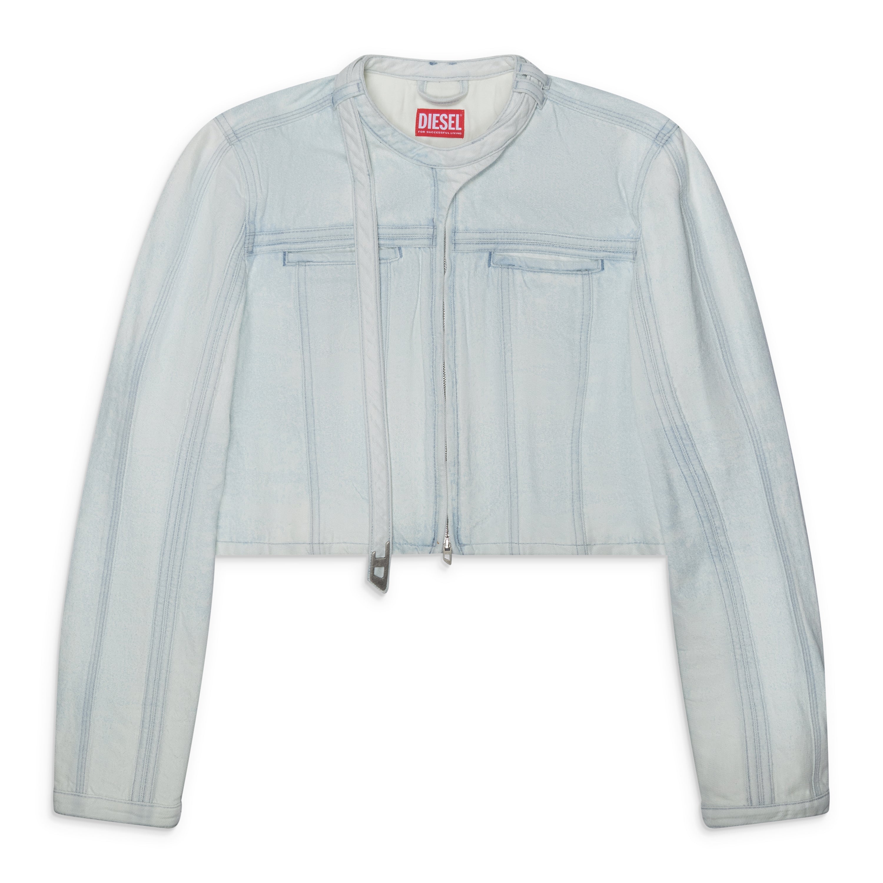 Diesel Cropped Denim Jacket Blue