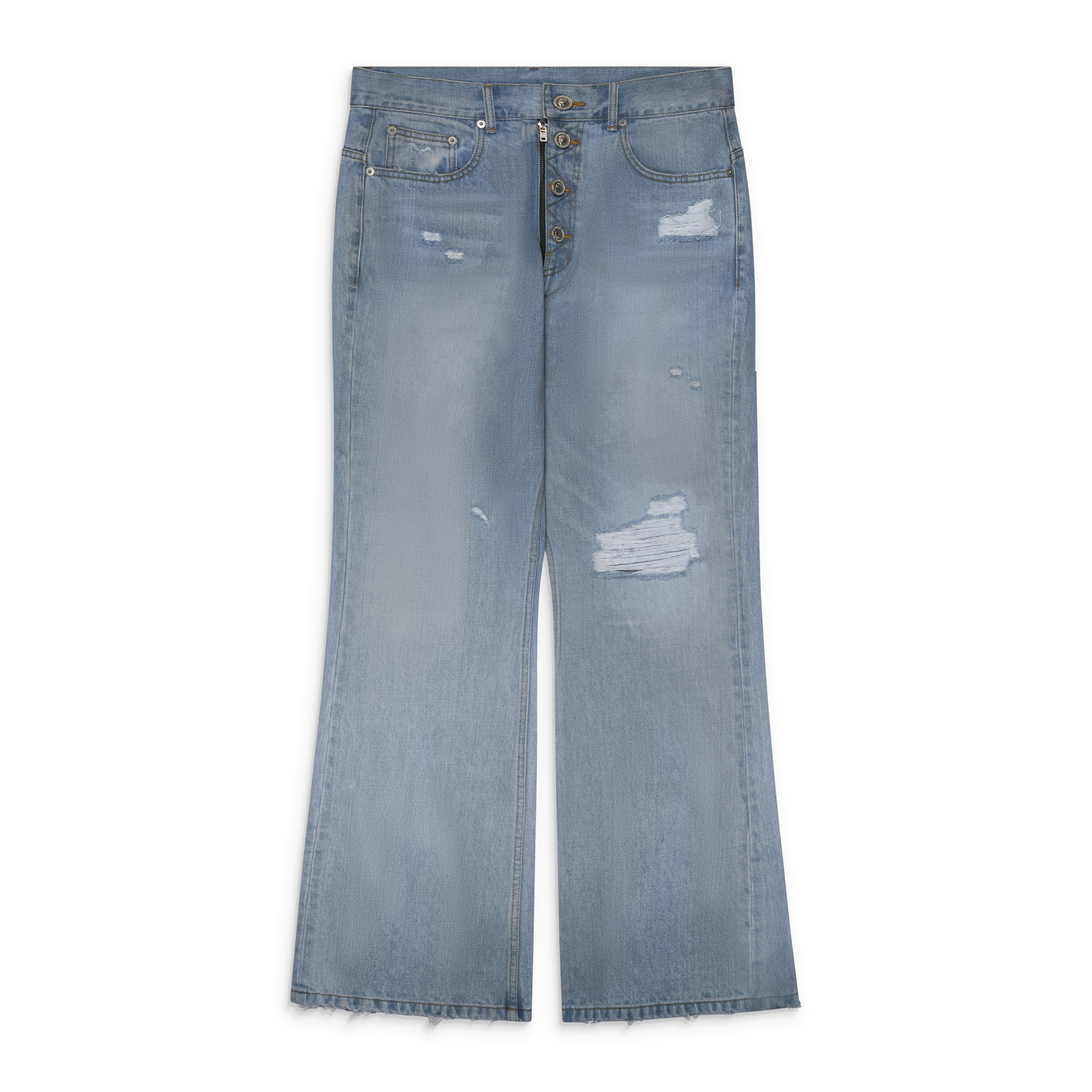Protocol Index Blue Double Closure Flared Denim