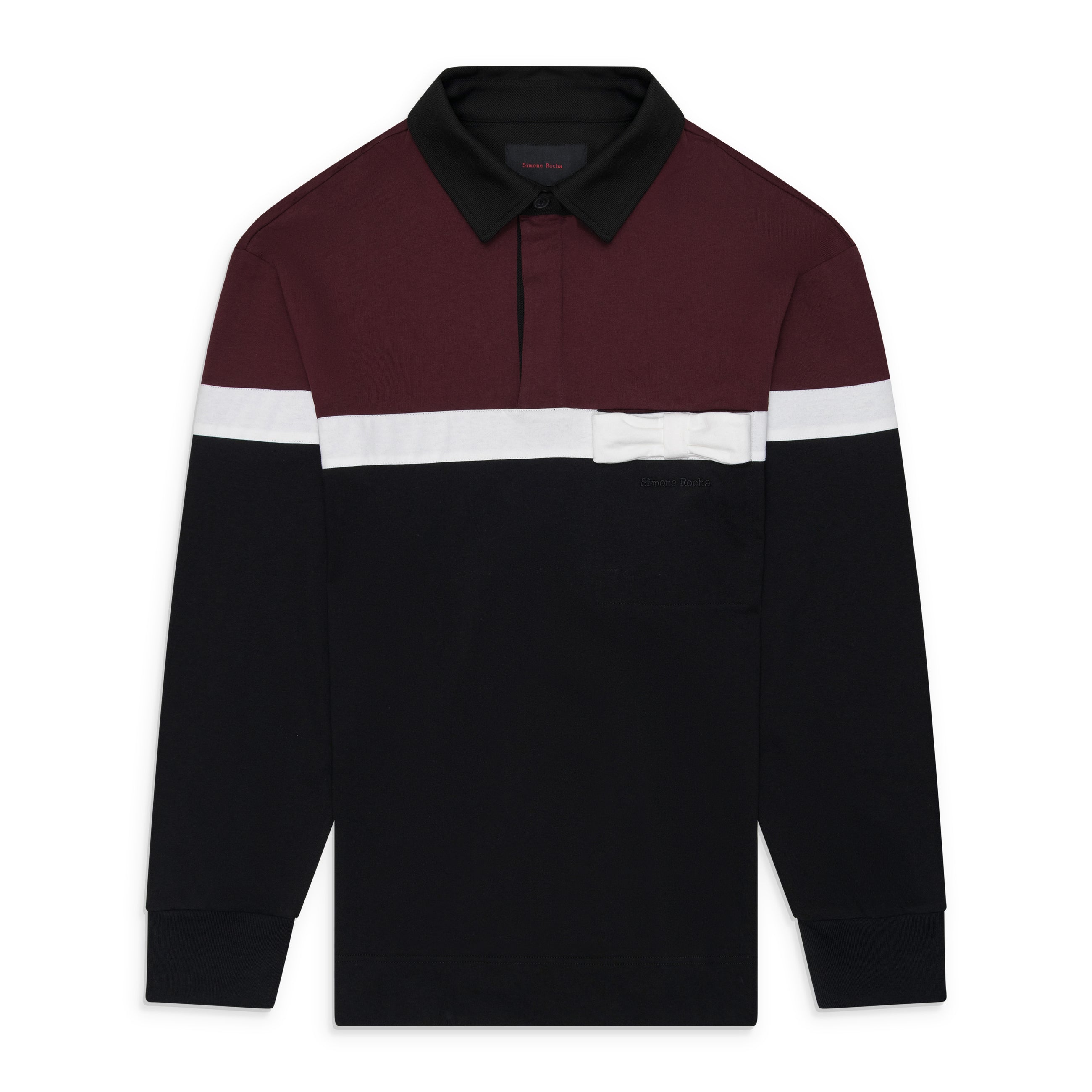 Simone Rocha Bow Stripe Rugby Shirt Red