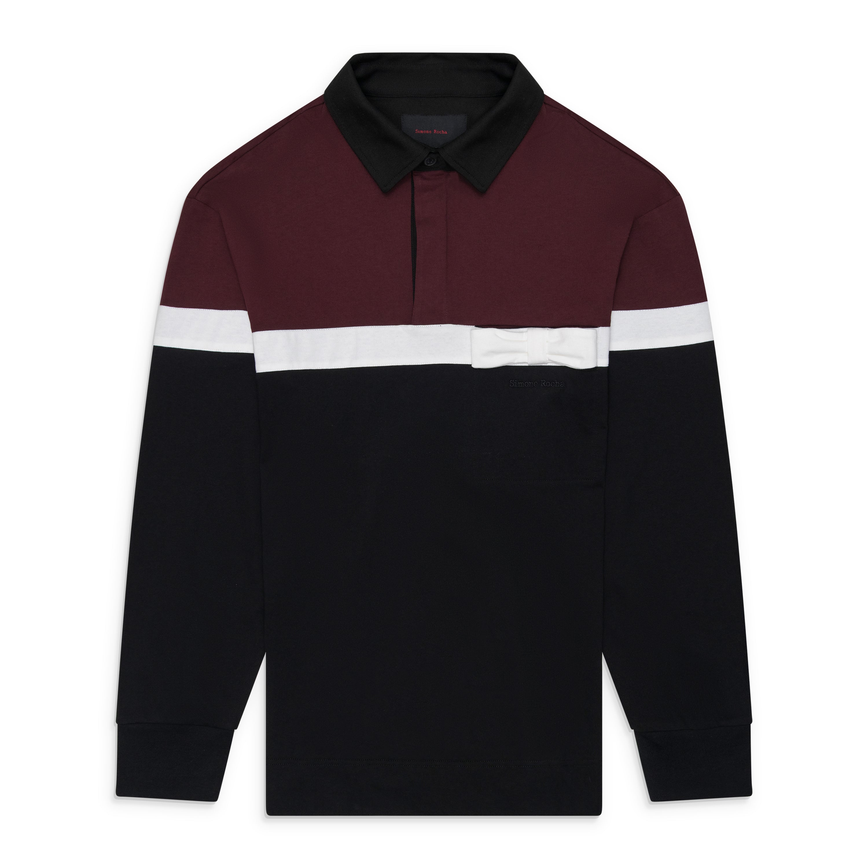 Simone Rocha Bow Stripe Rugby Shirt Red