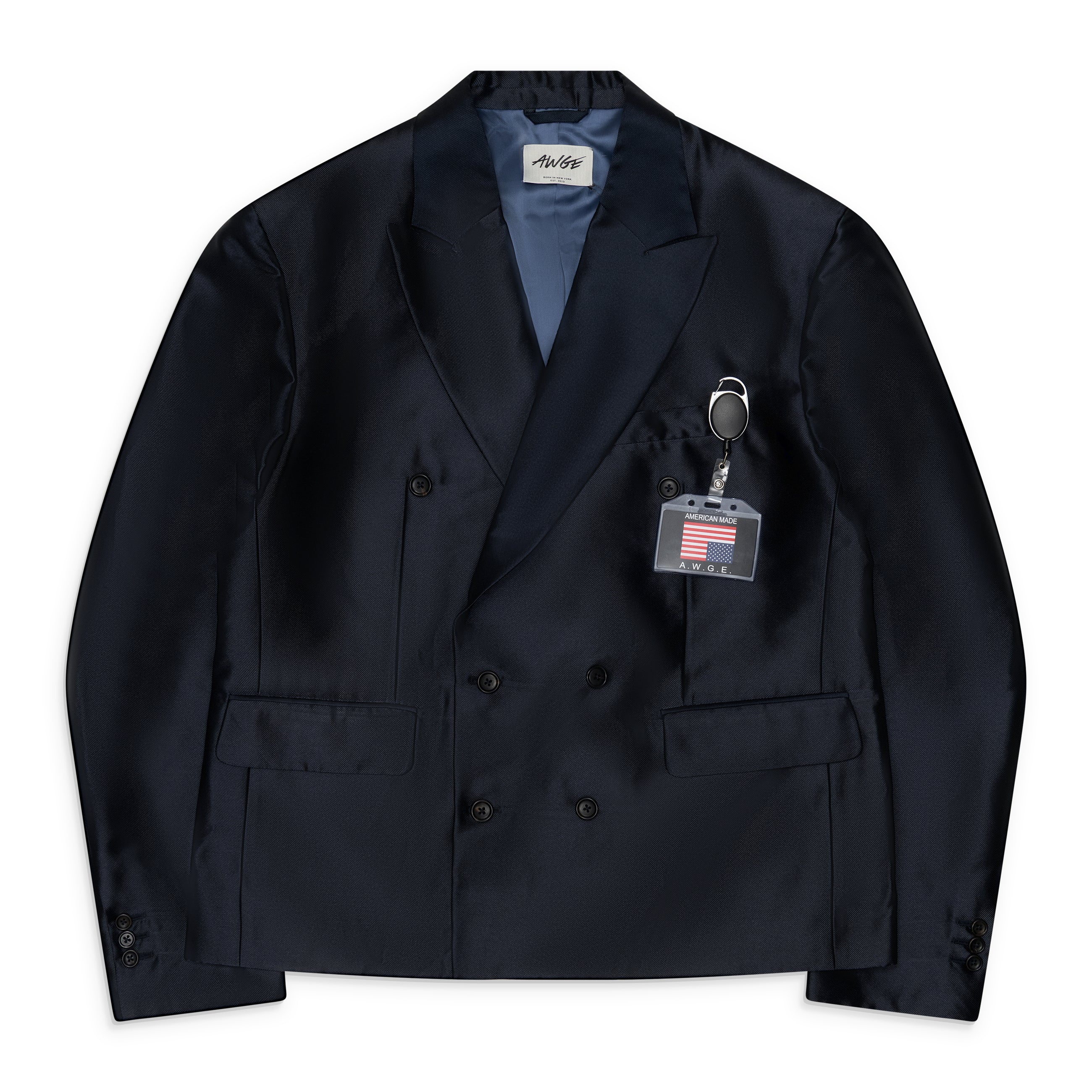 AWGE Double-Breasted Blazer Iridescent Blue