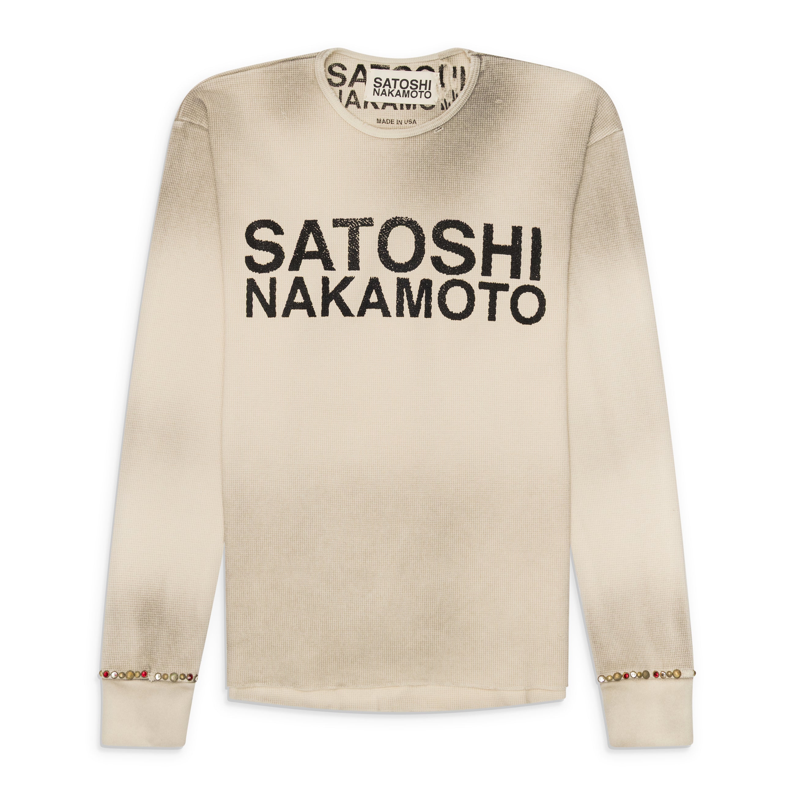 Satoshi Nakamoto Logo Thermal W/ Studs White