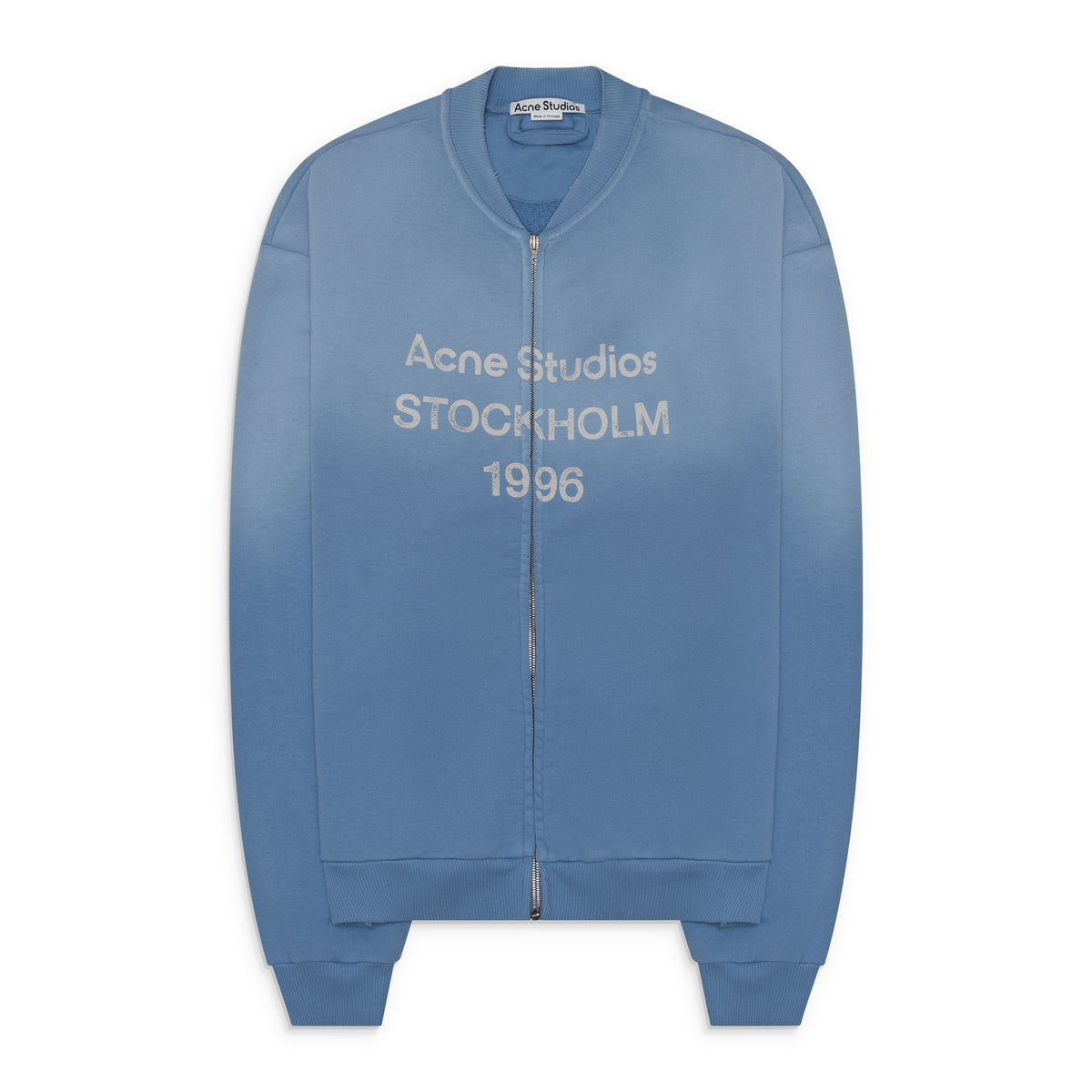 Acne Studios Logo Zip Up Sweatshirt Cornflower Blue