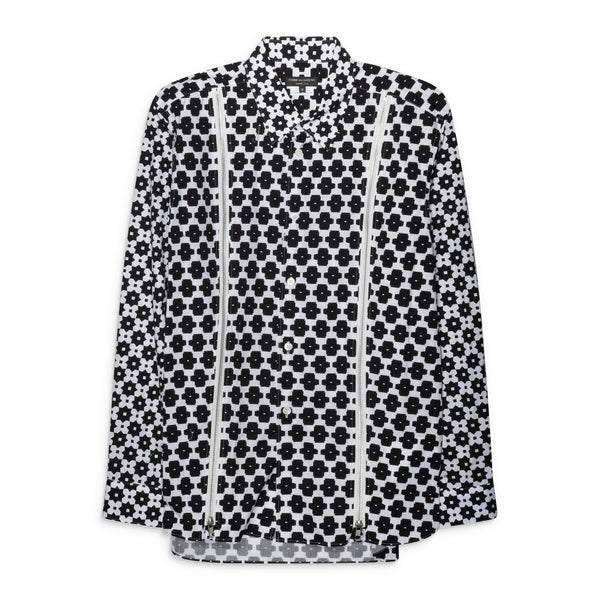 Comme Des Garcons Homme Plus Pattern Zip Shirt White / Black – ESSXNYC