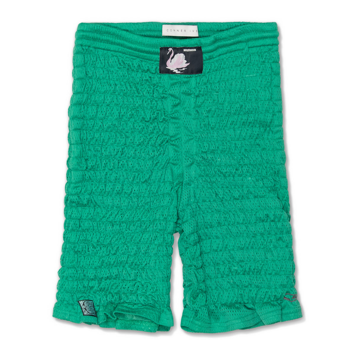 Conner Ives Reconstituted Shirred Basketball Shorts Multi
