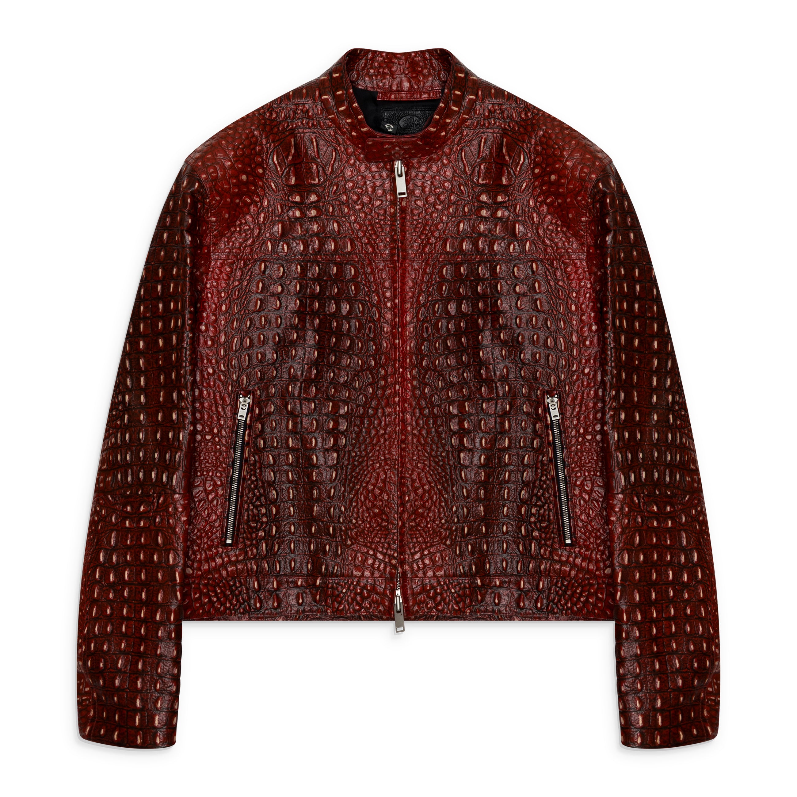 Camper Lab Crocodile Moto Jacket Red