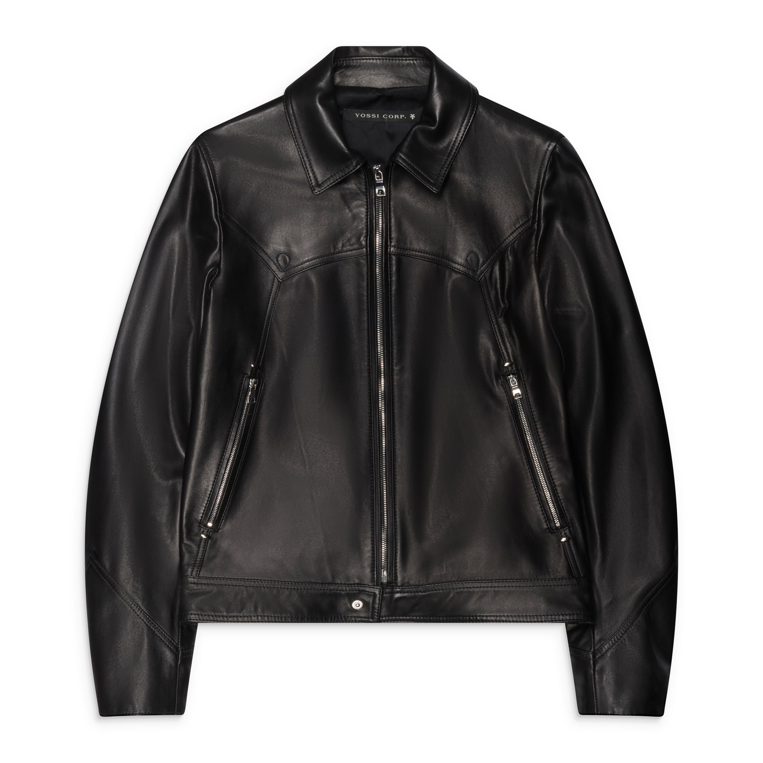 YOSSI CORP Black Made To Measure Custom Leather Jacket