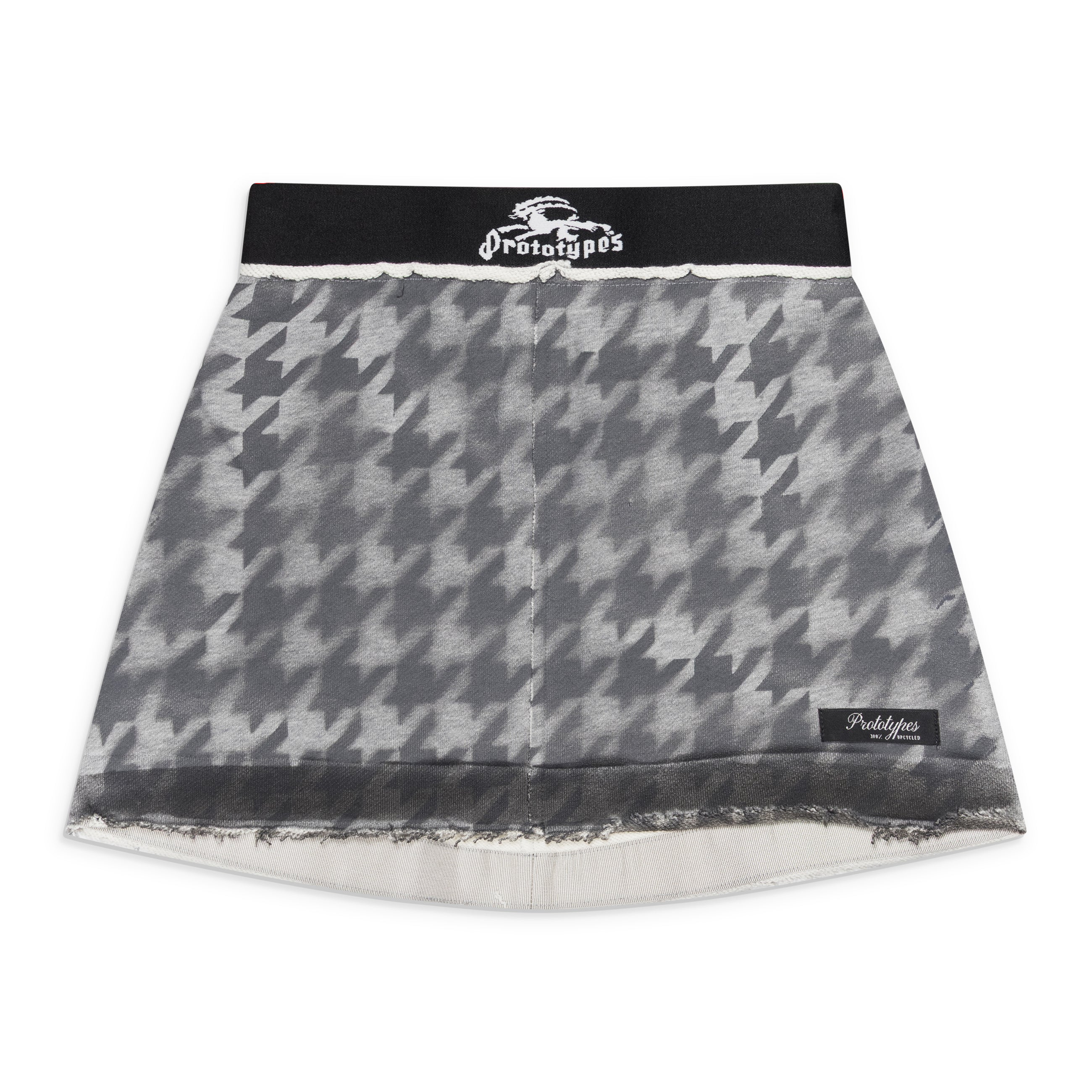 Prototypes Pied De Poule Zip Mini Skirt Grey