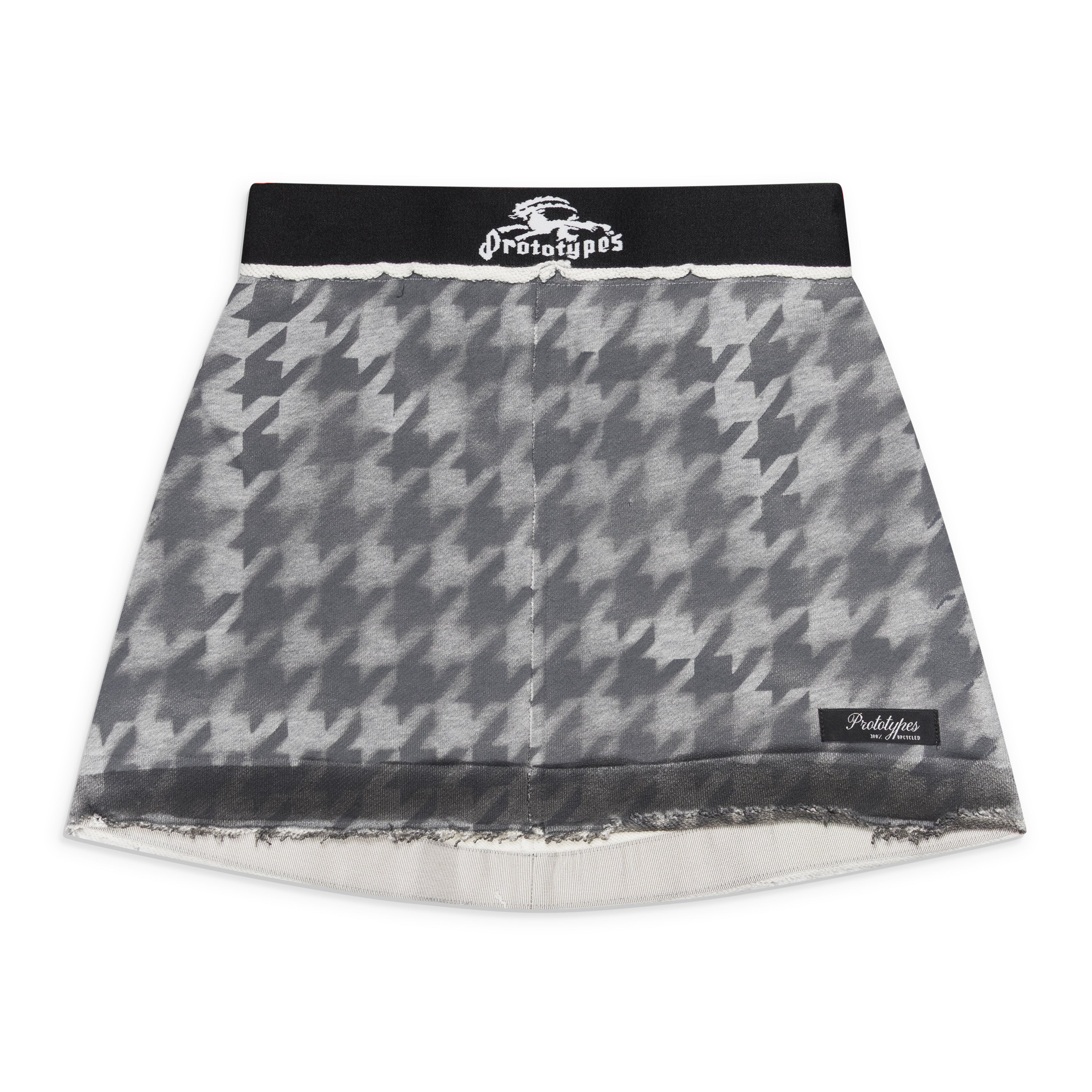 Prototypes Pied De Poule Zip Mini Skirt Grey