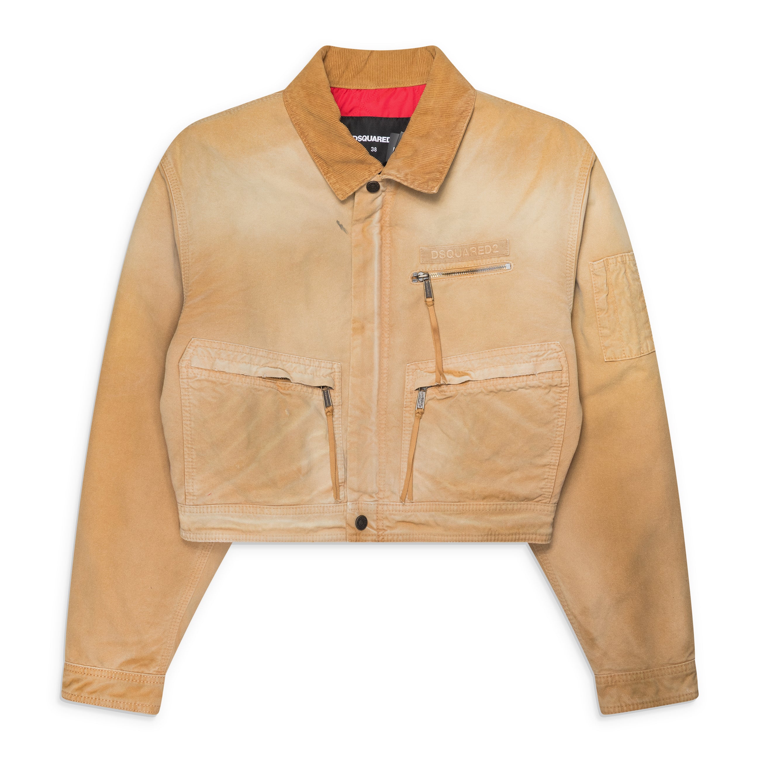 Dsquared2 Garment Dyed Utility Distressed Bomber Beige