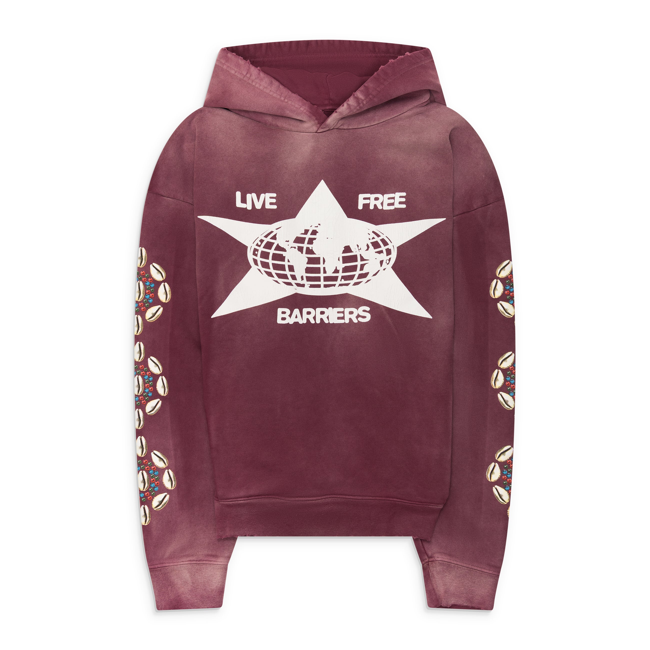 Barriers Cowrie Shell Hoodie Pink