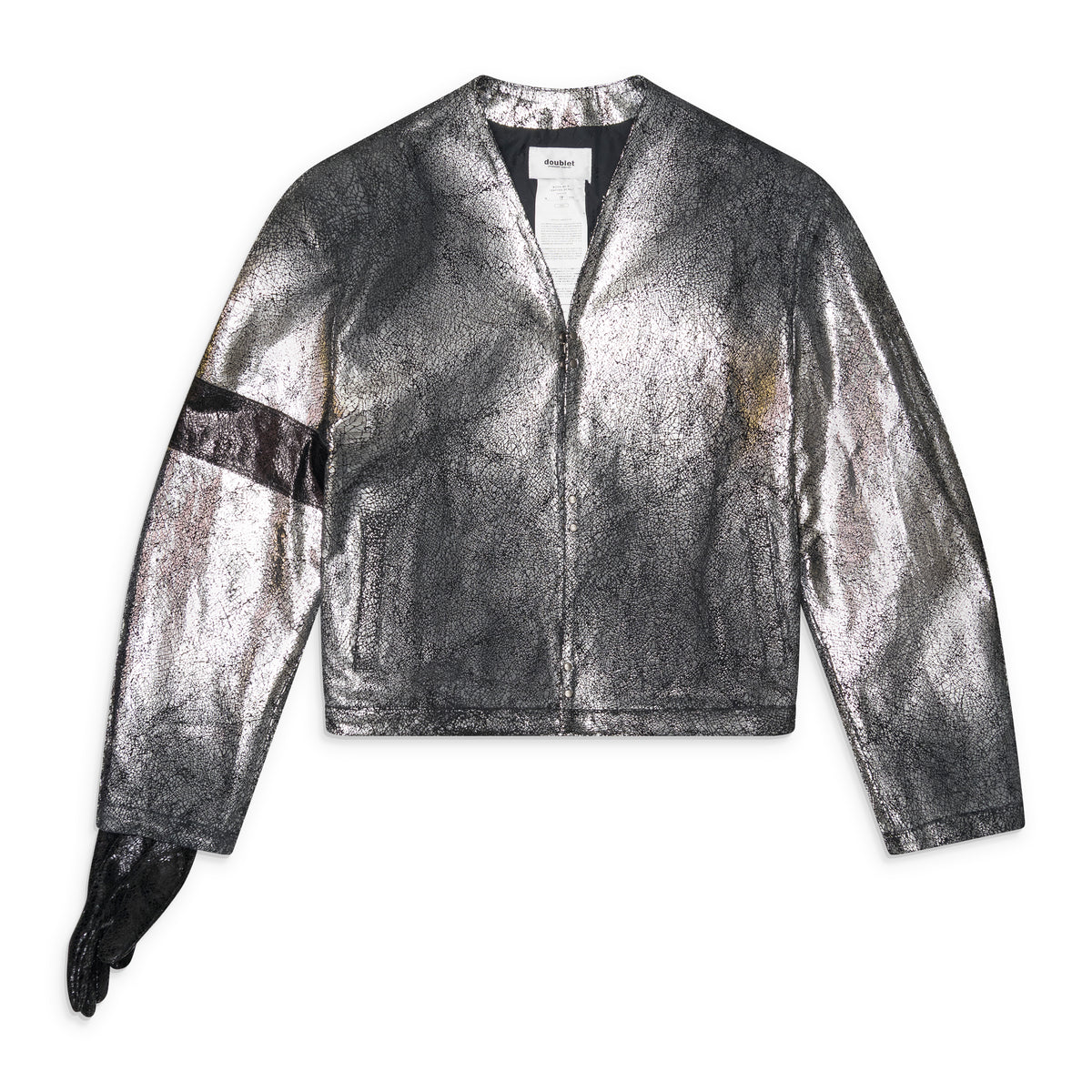 Doublet Moon Walk Leather Jacket Silver