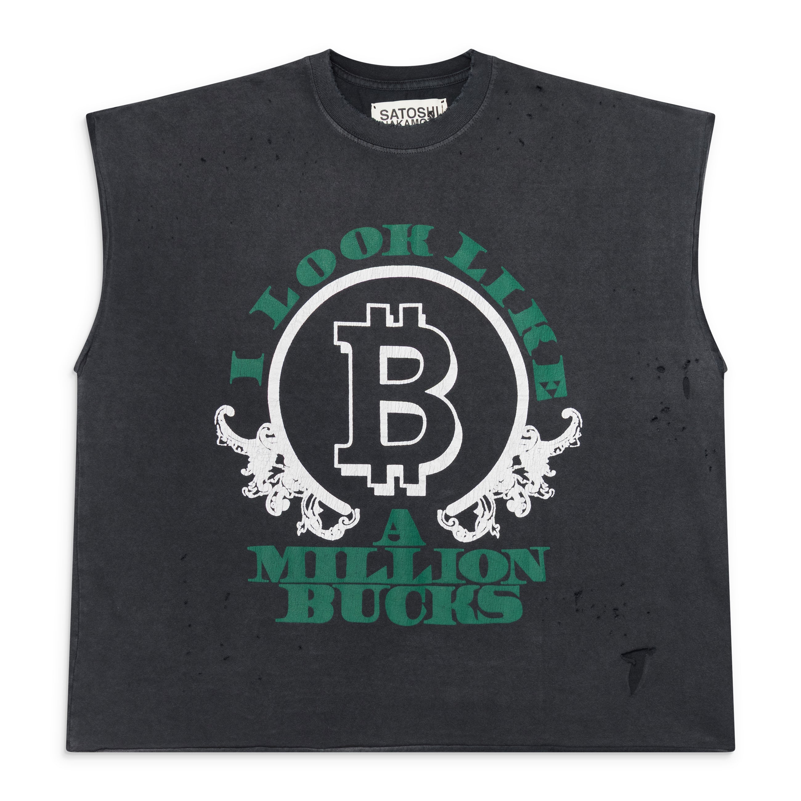 Satoshi Nakamoto Million Bucks Tee Black