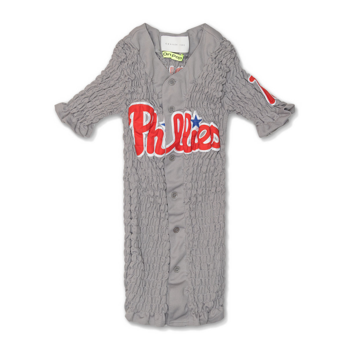 Conner Ives Reconstituted Shirred Baseball Jersey Multi