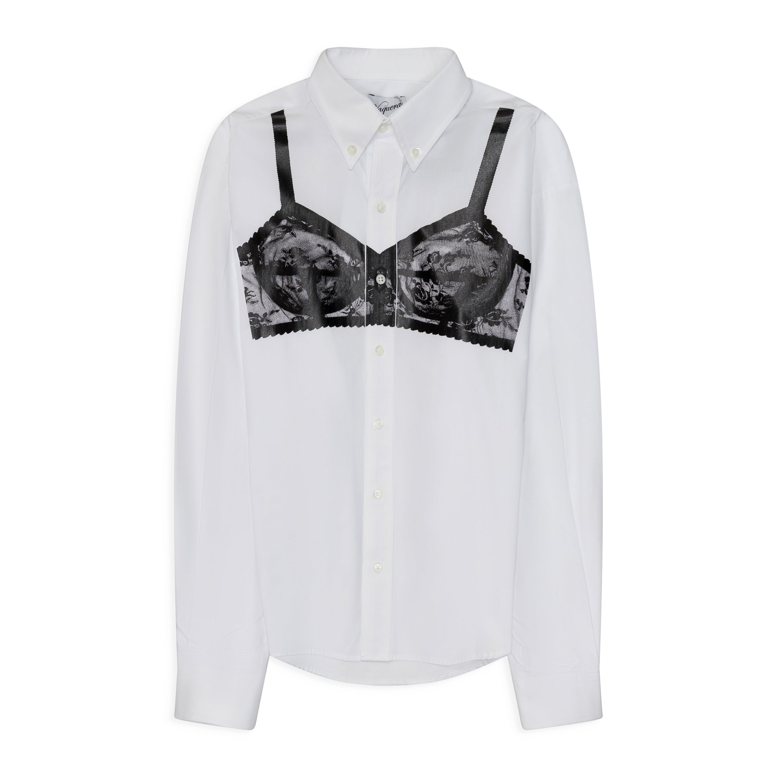 Vaquera Trompe L'Oeil Button-Down Shirt White