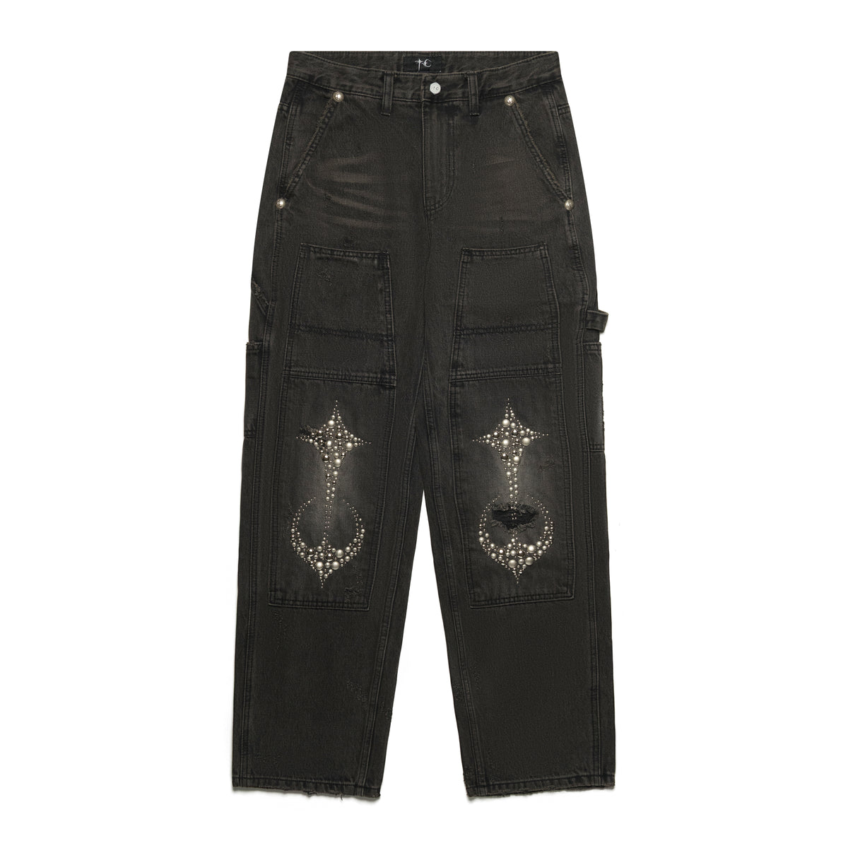 Thug Club Studed Knee Carpenter Pants Black