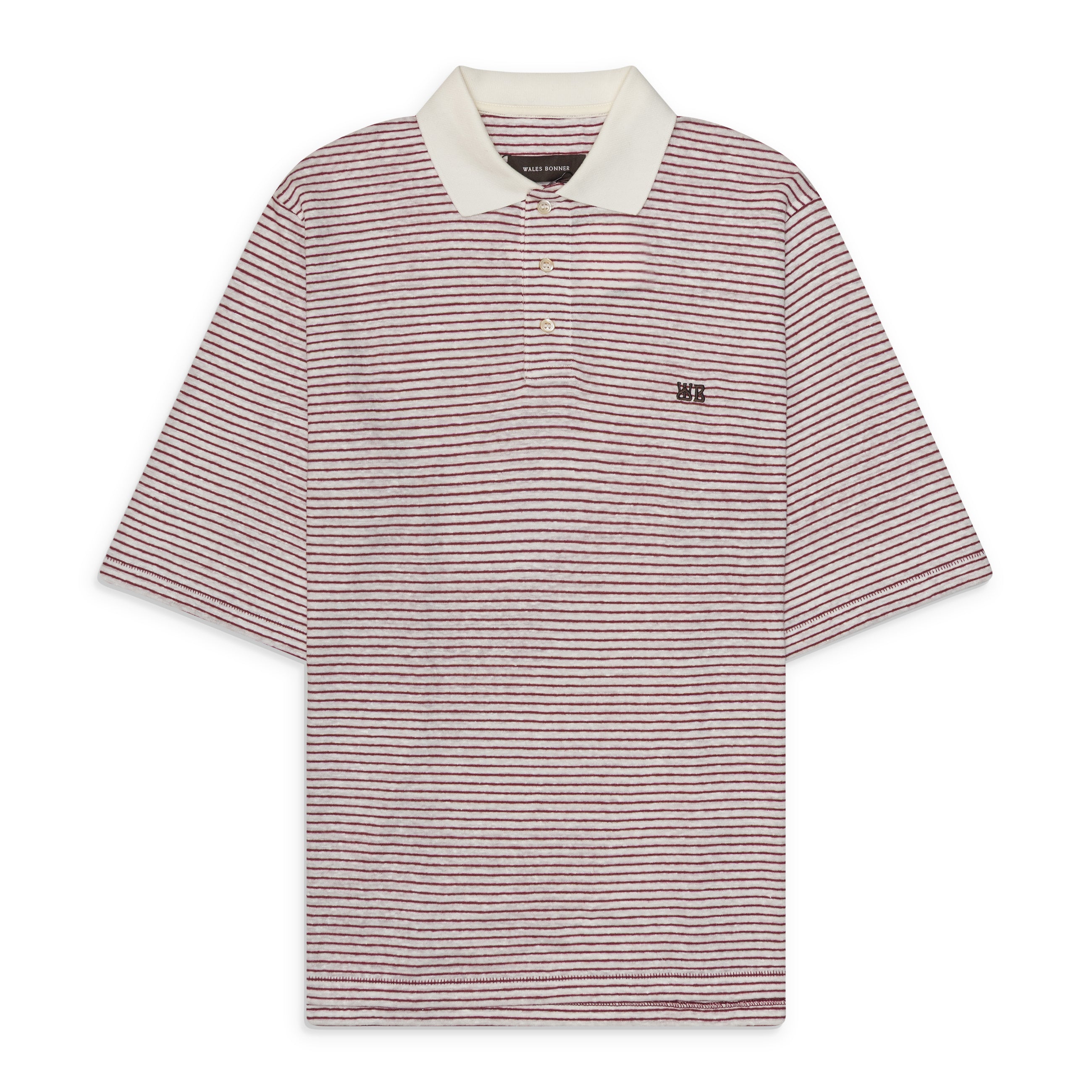 Wales Bonner Bask Polo Ivory/Wine