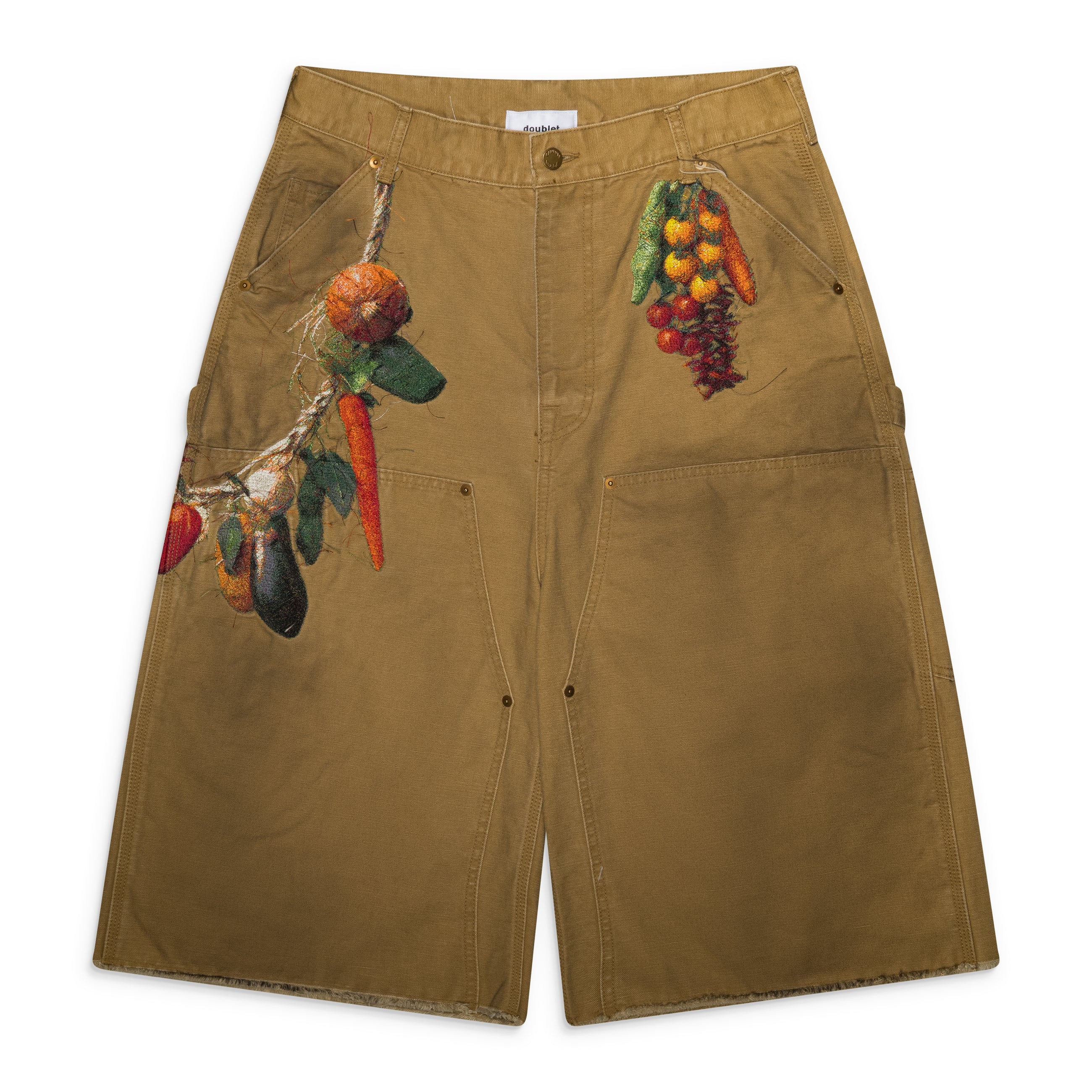 Doublet Vegetable Embroidery Shorts Beige