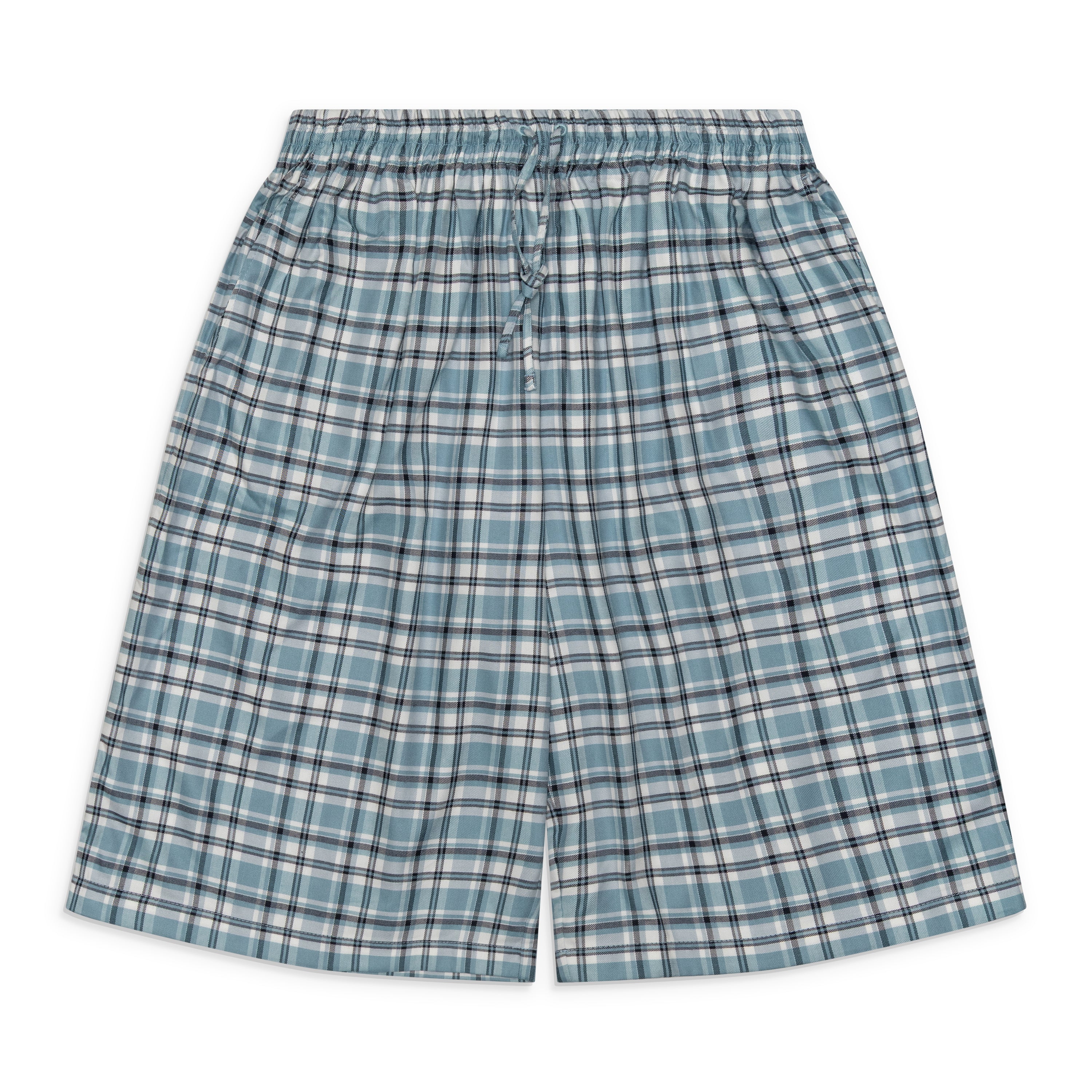 Acne Studios Check Flannel Shorts Turquoise/Blue/White