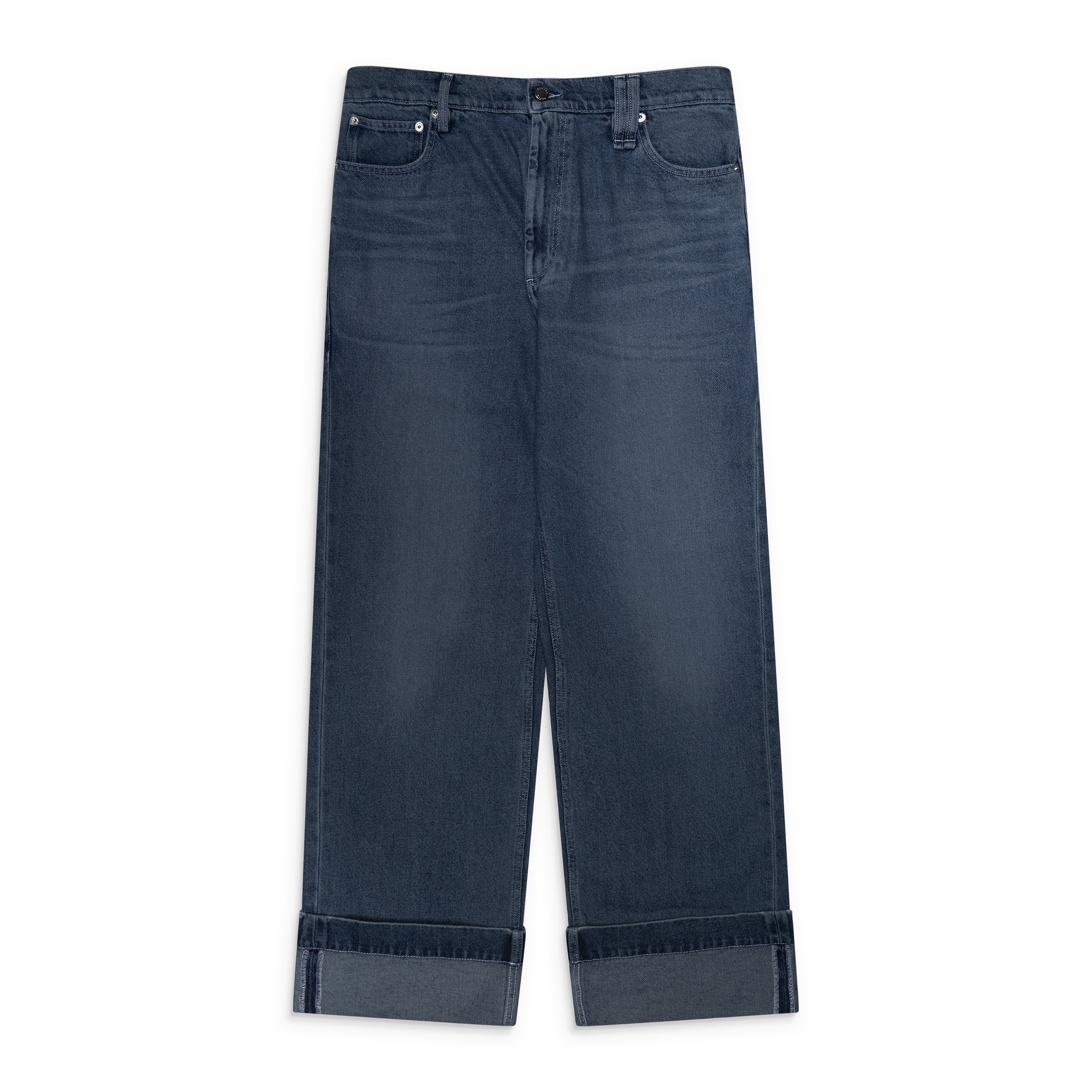Simone Rocha Straight Leg Jeans W/ Emb Blue