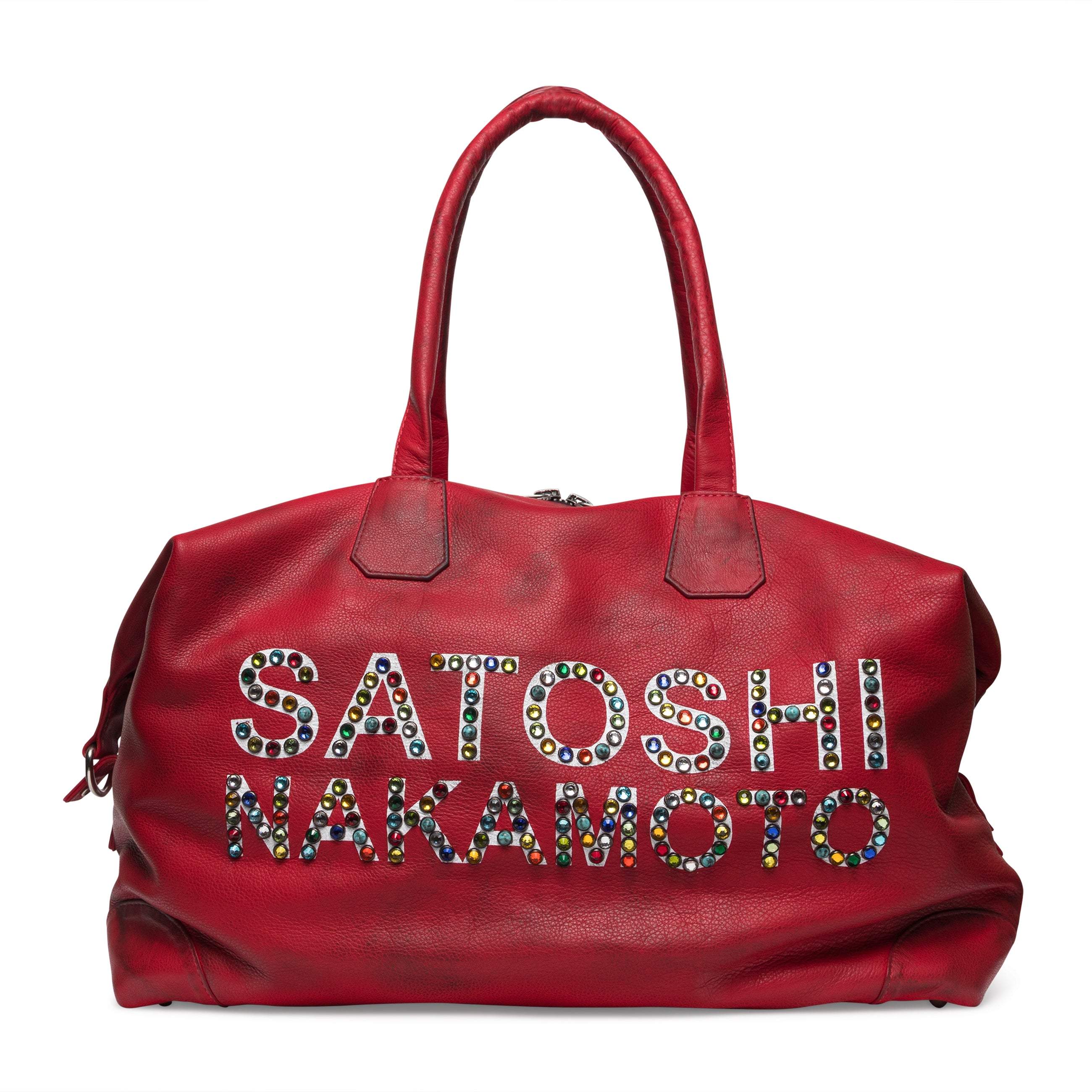 Satoshi Nakamoto Studded Weekender Red