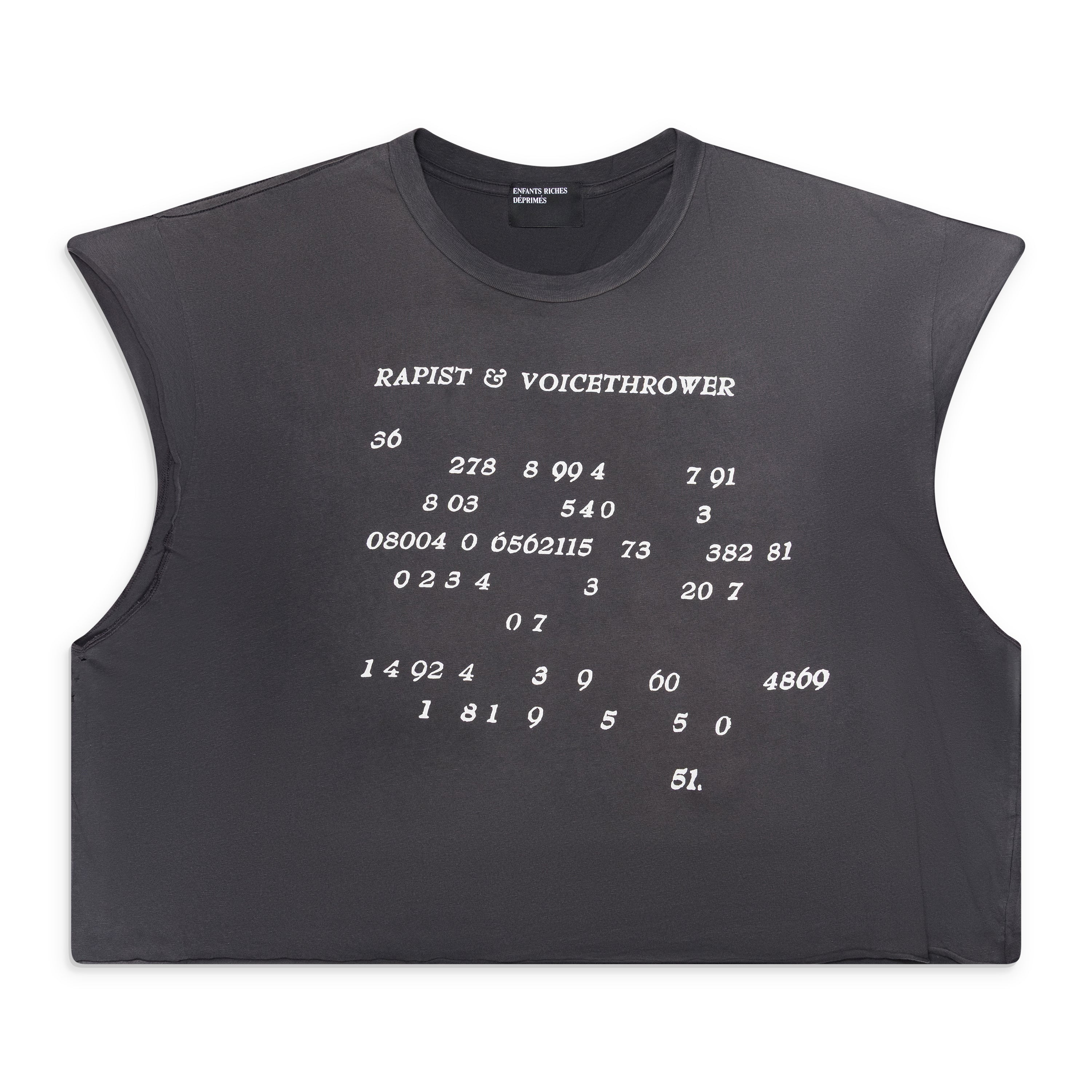 Enfants Riches Deprimes Voice Thrower Cut-Off T-Shirt Black