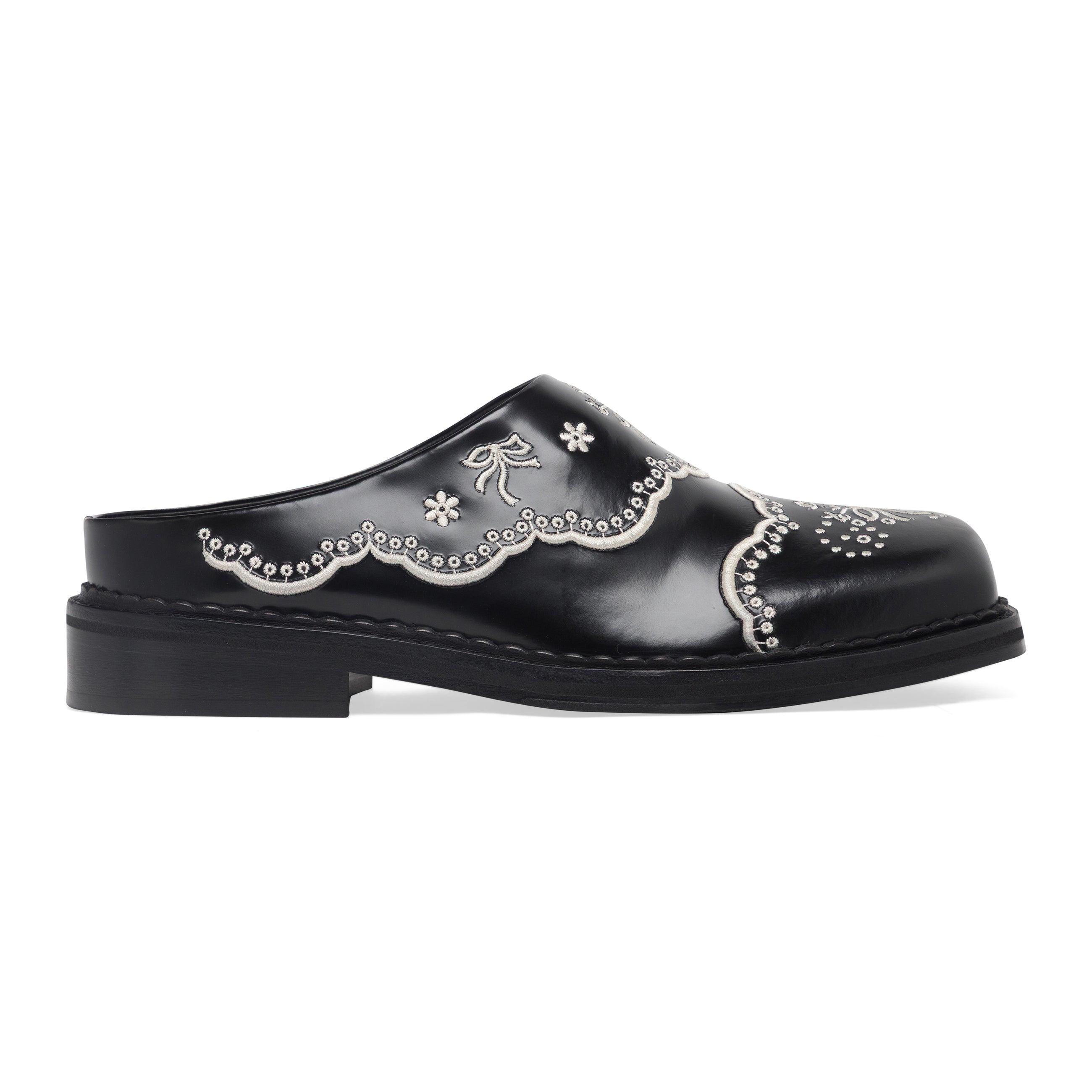 Simone Rocha Floral Lace Mule Black