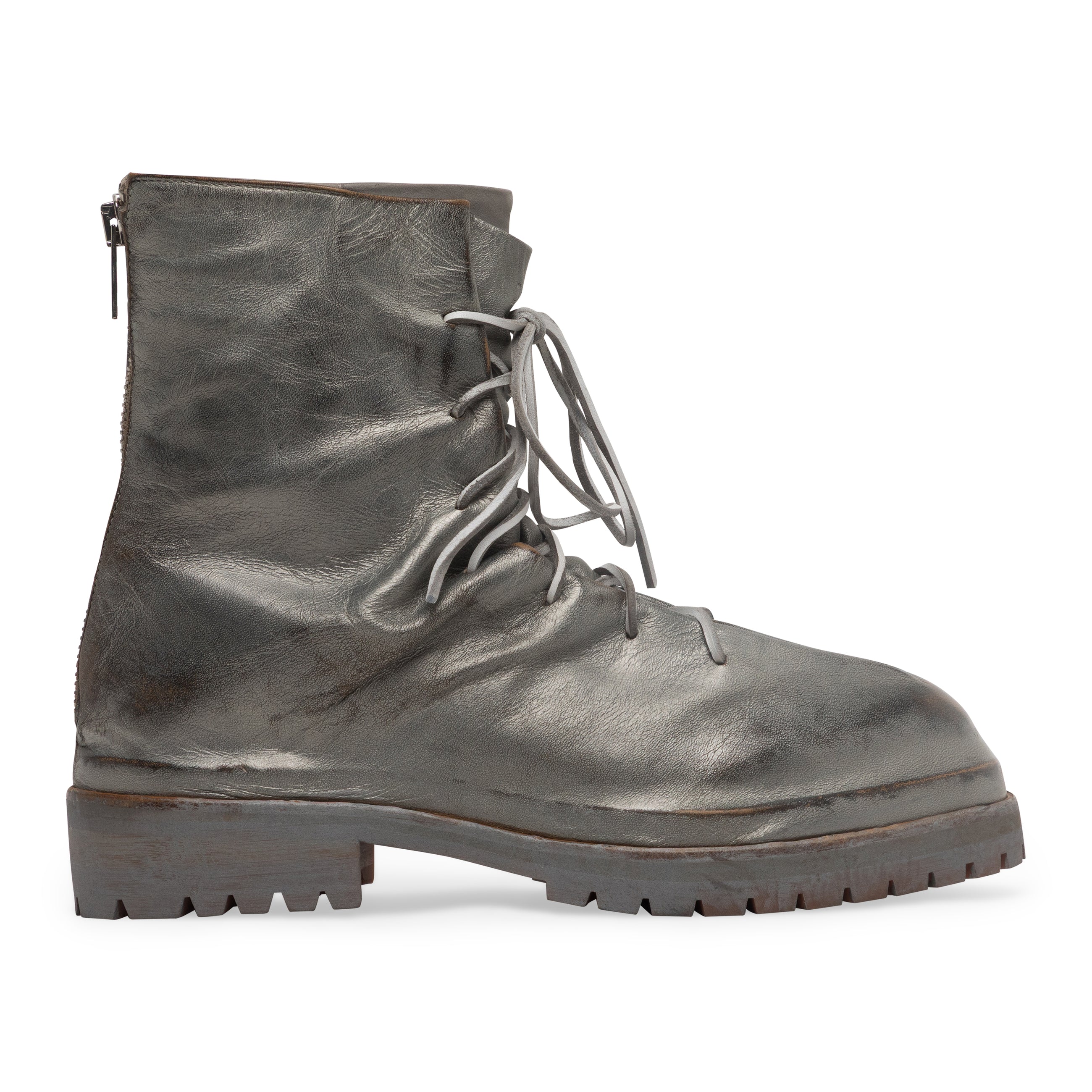 424 Laced Up Boots Silver