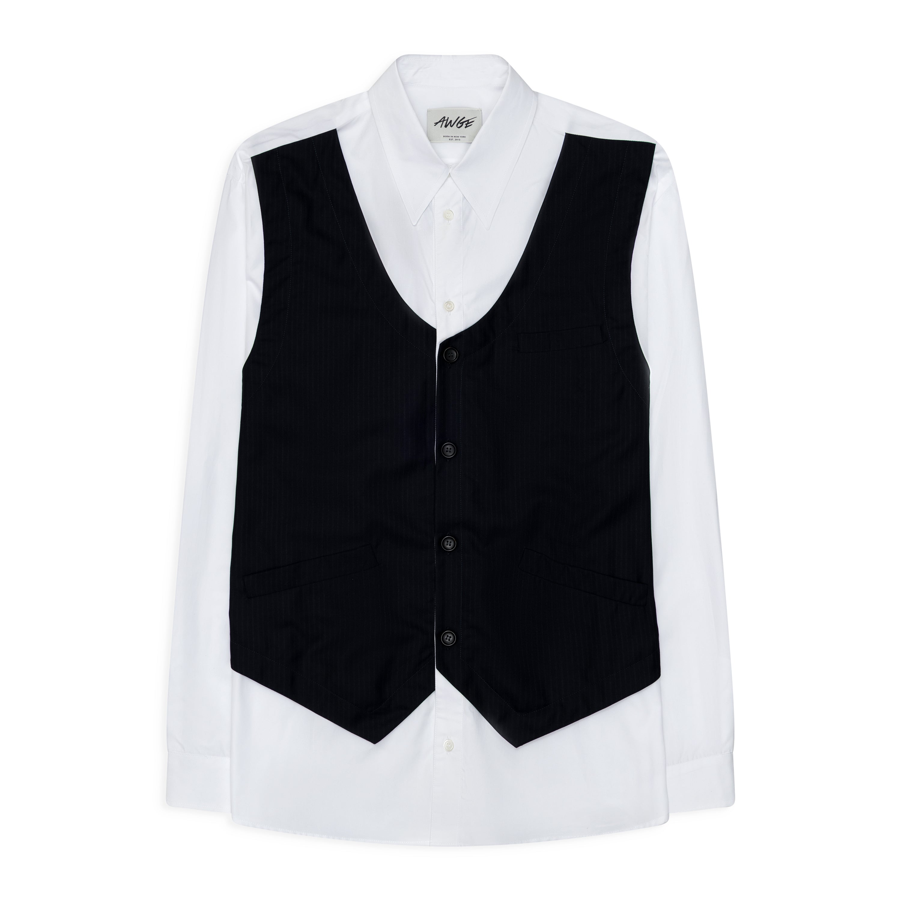 AWGE Overshirt With Vest Blue Pinstripe