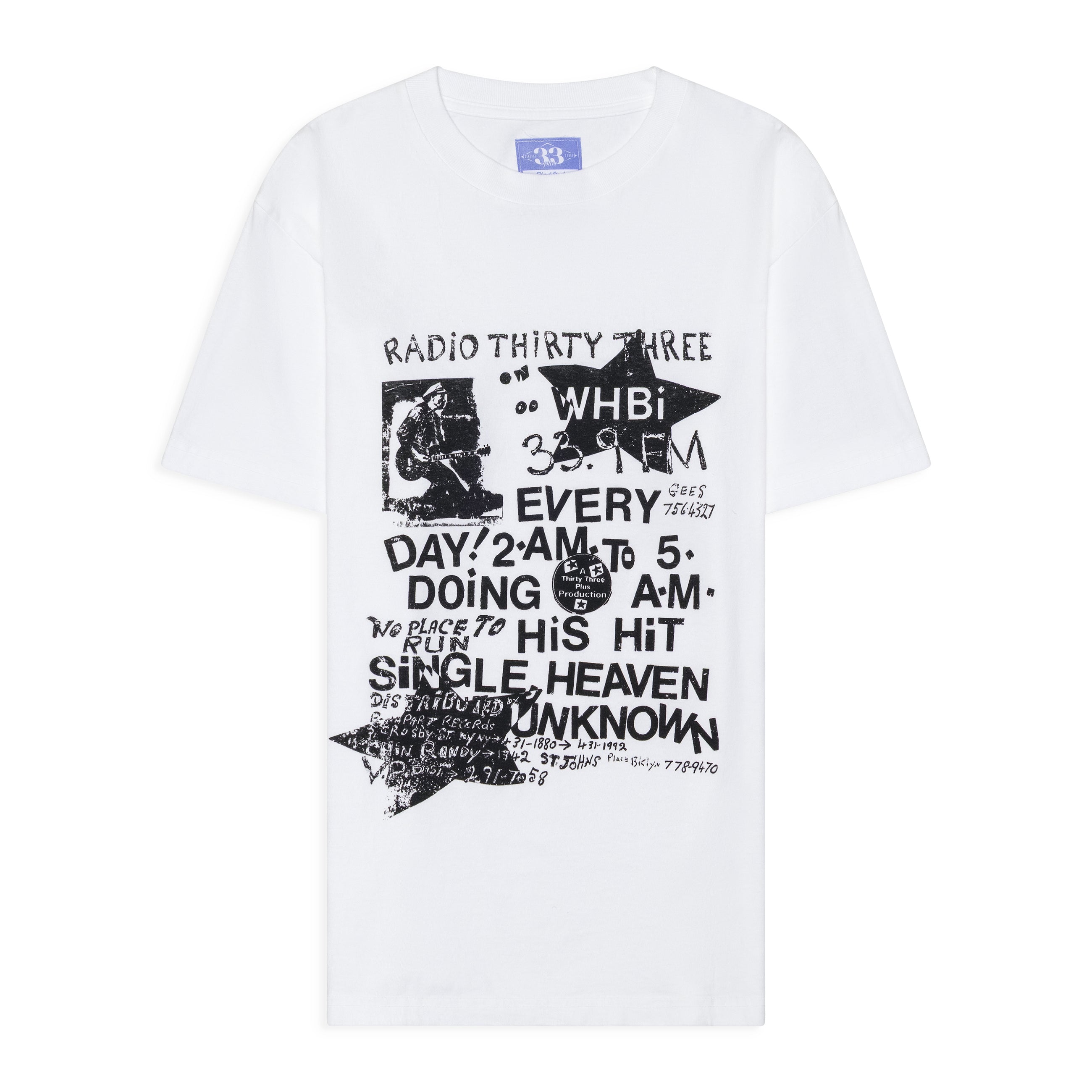 Thirty Three Plus 33 F.M. Tee White + Black