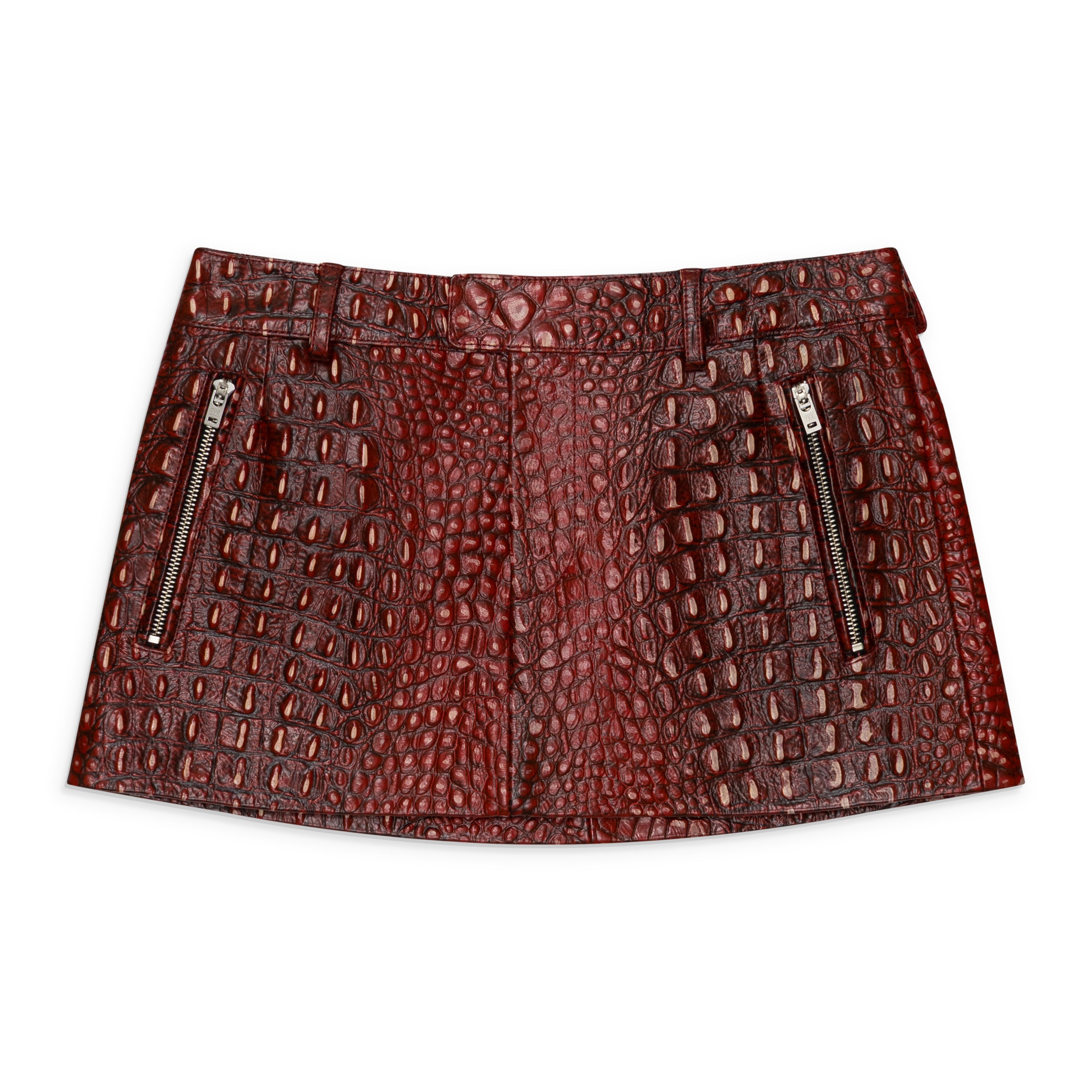 Camper Lab Crocodile Mini Skirt Red