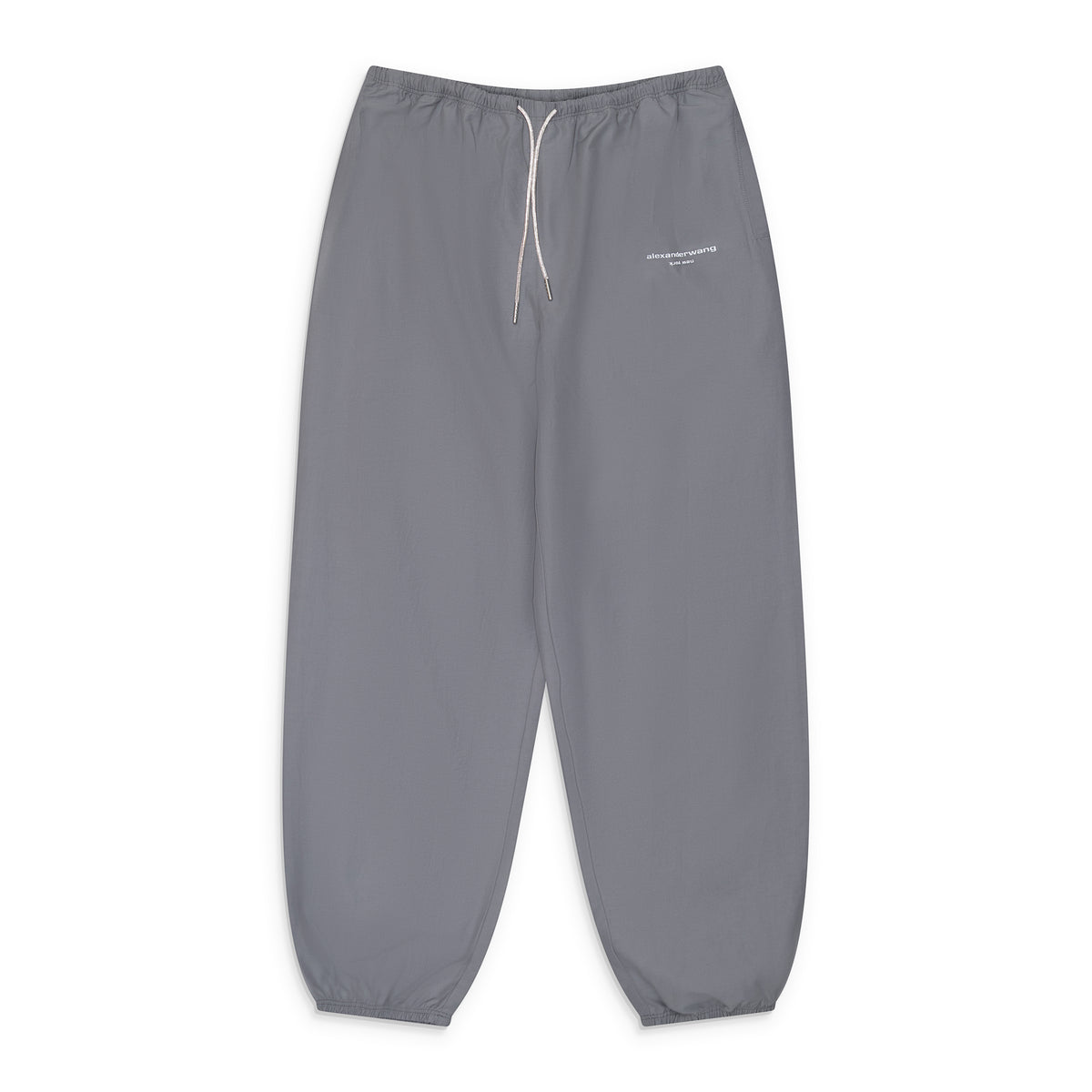 Alexander Wang Mid-Rise Track Pant W/ Rhinestone Drawcord Grey
