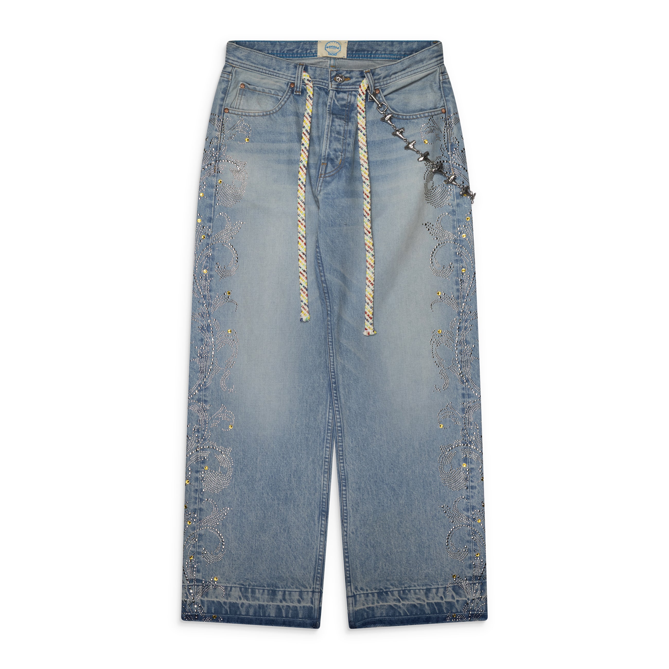 Ercole Studio Embellished Denim Jeans Blue