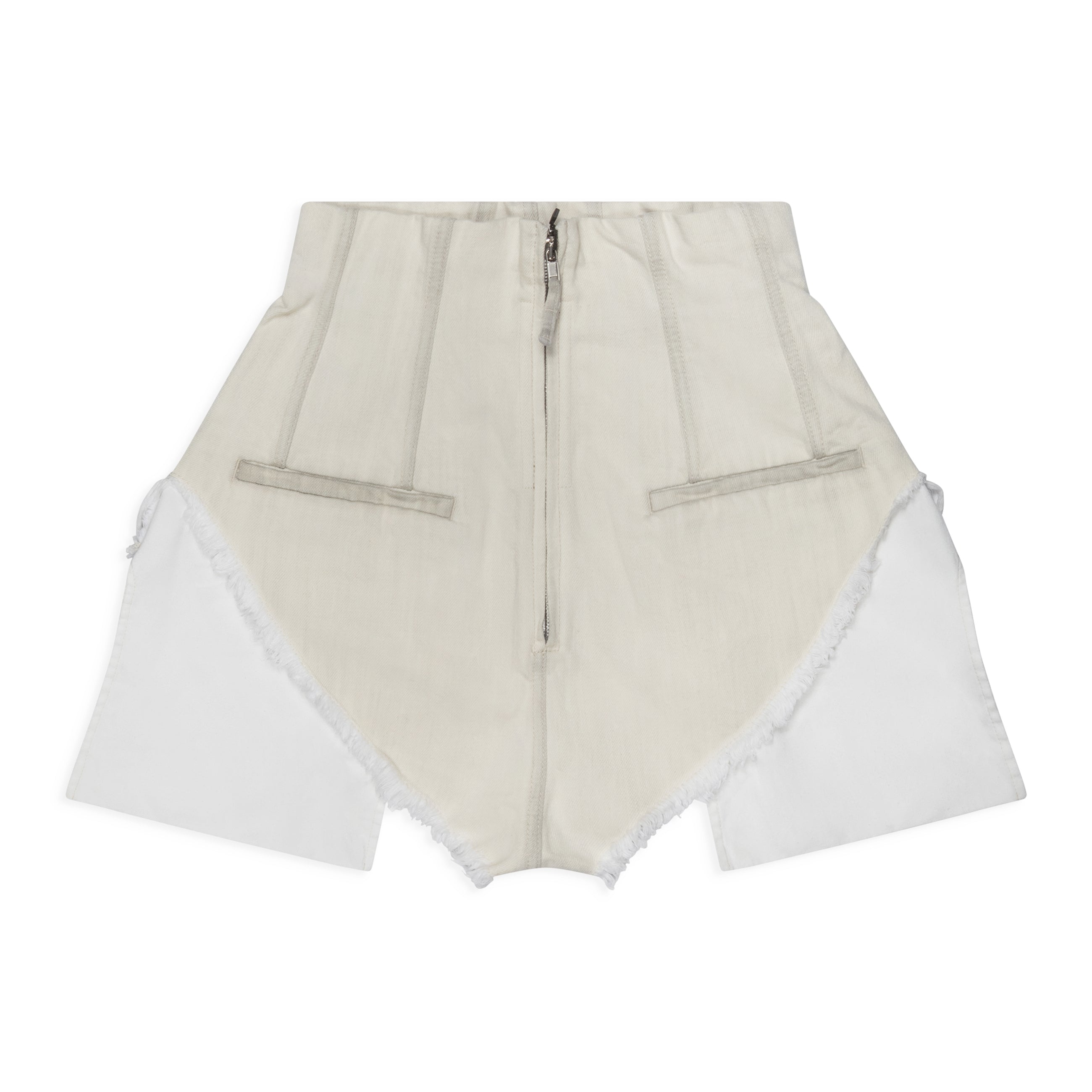 Rick Owens DRKSHDW White Dirt Cutoffs Shorts