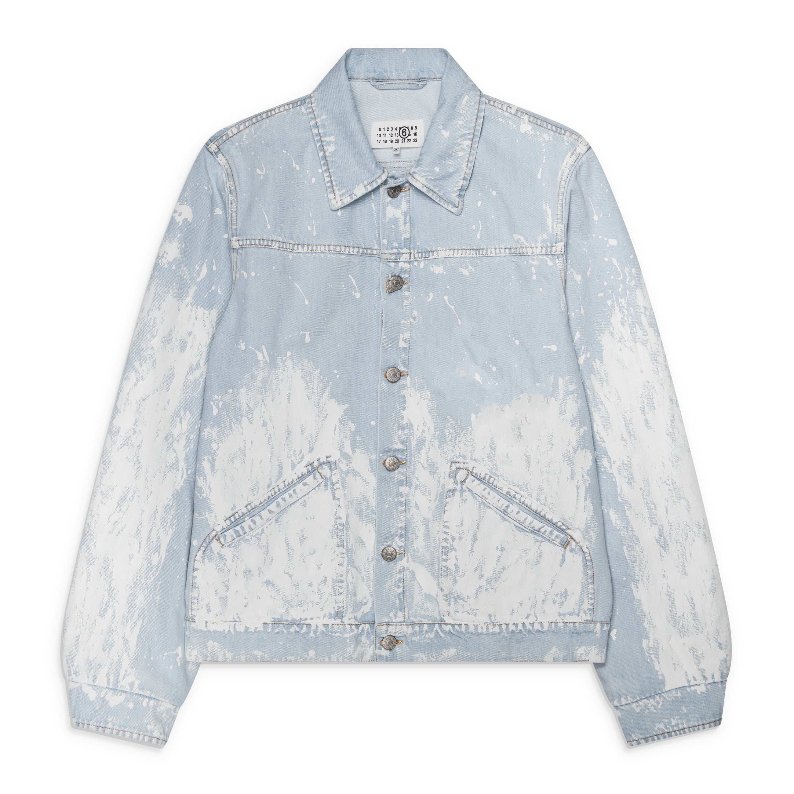 MM6 Maison Margiela Paint Splatter Denim Jacket Blue