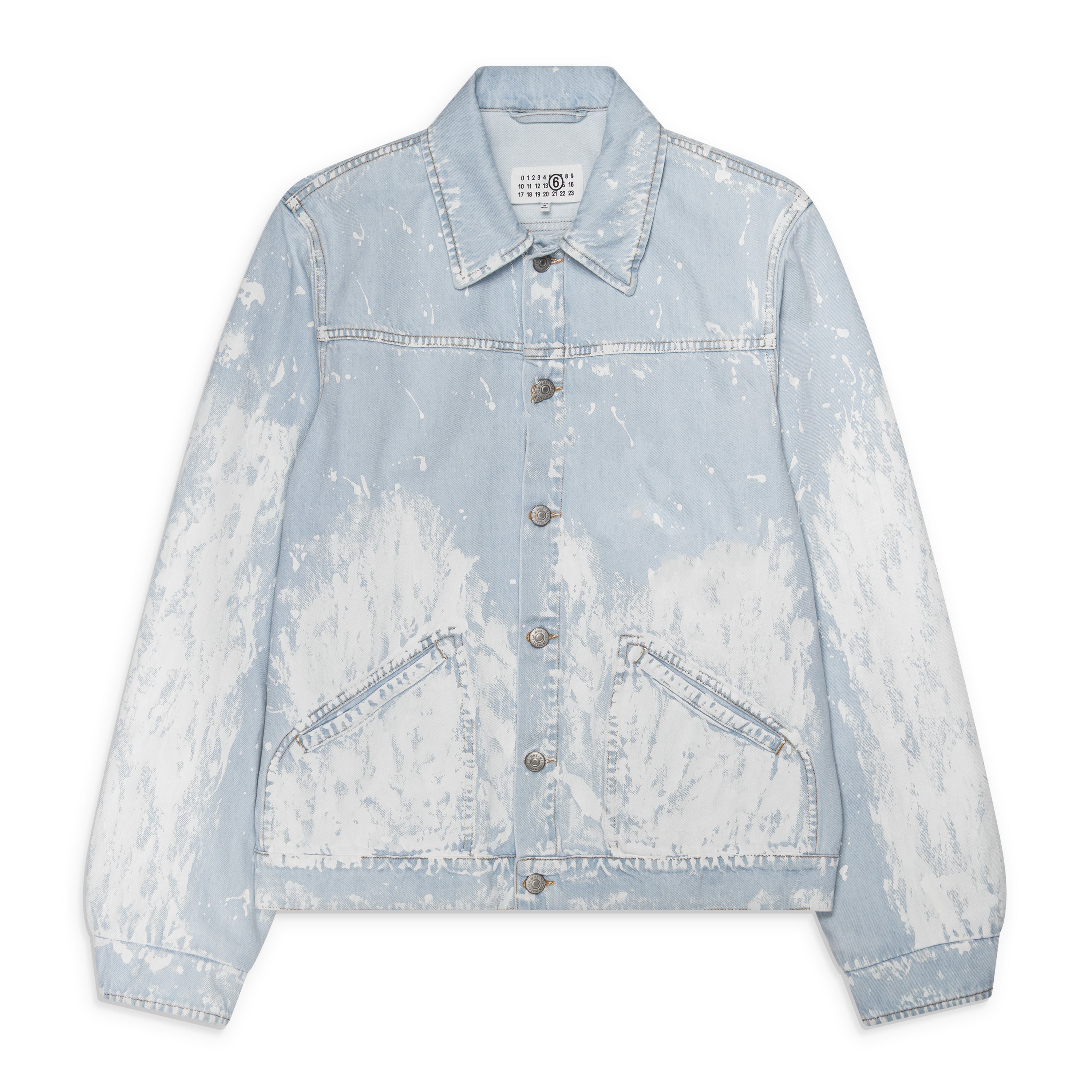MM6 Maison Margiela Paint Splatter Denim Jacket Blue