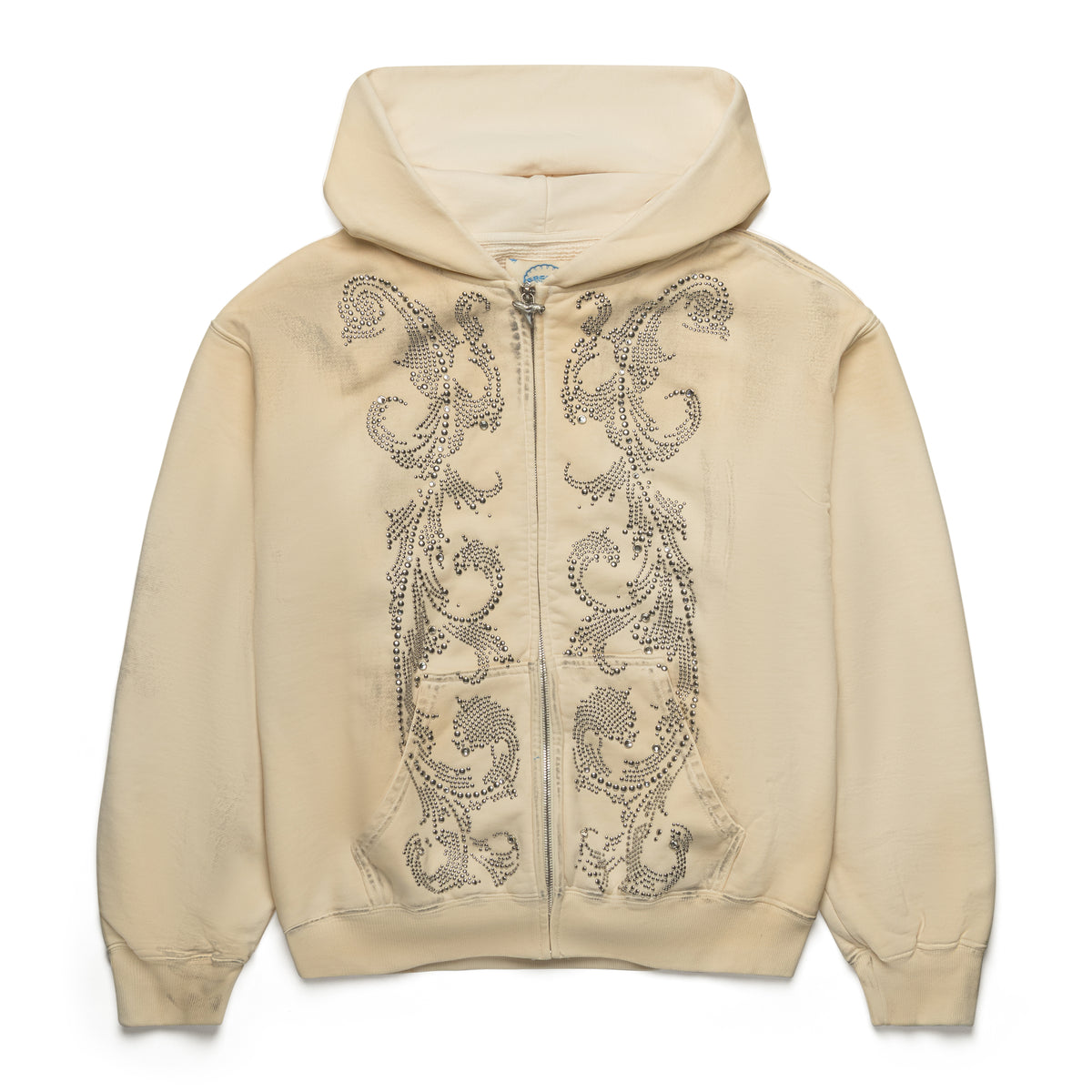 Ercole Studio Thermal Lined Crystal Zip Up Dirty White