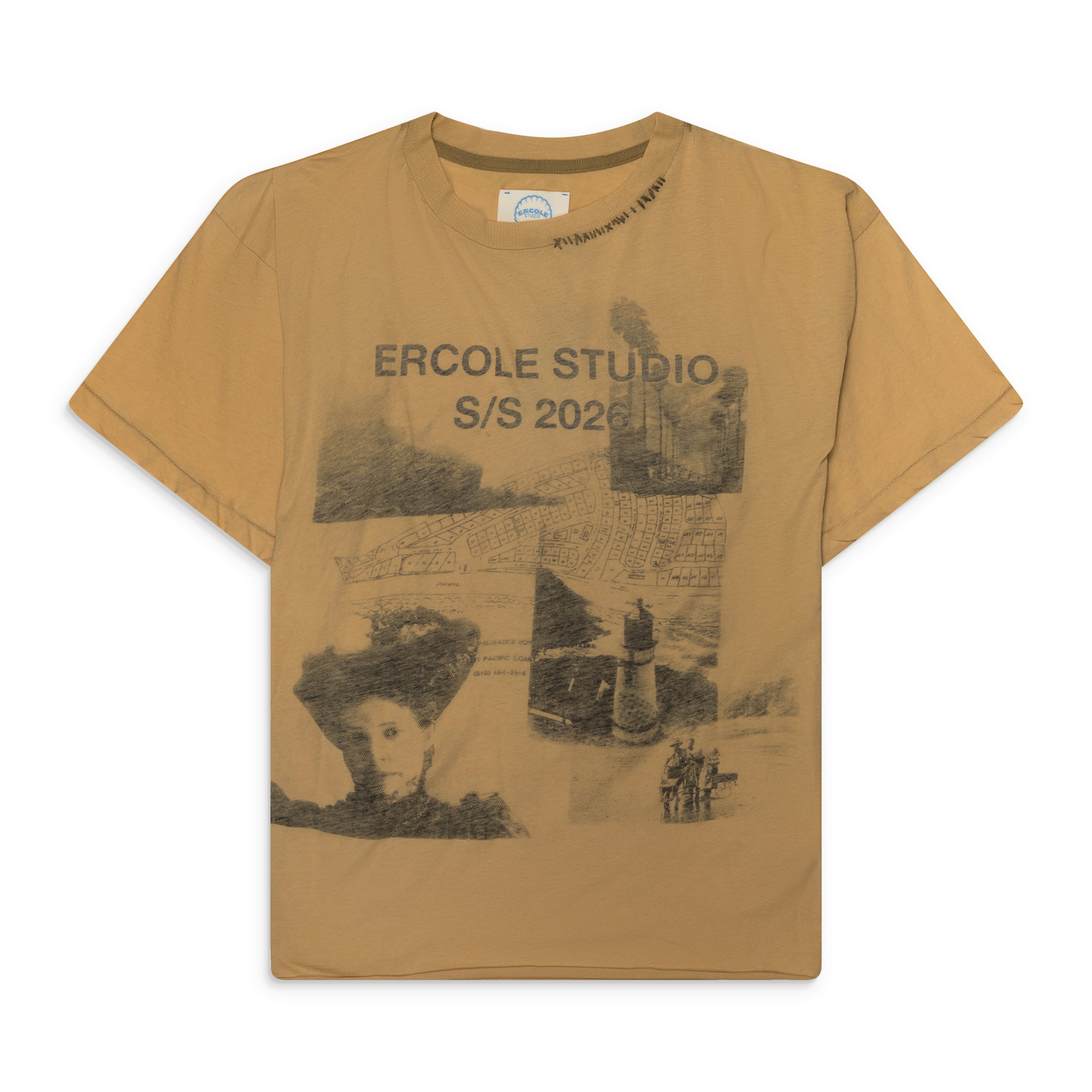 Ercole Studio Palisades Map T-Shirt Beige