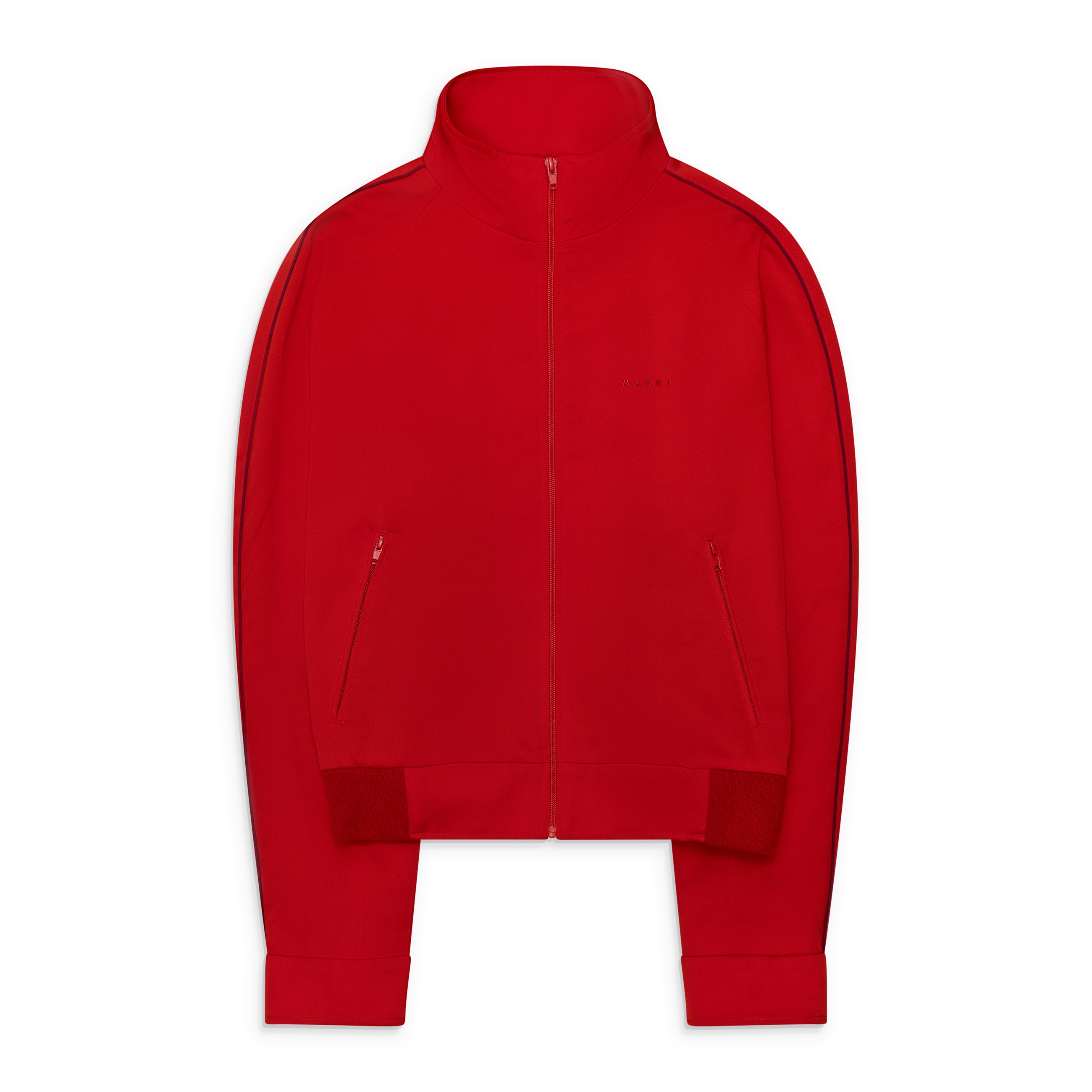 Marni Wool Zip Up Jacket Red front