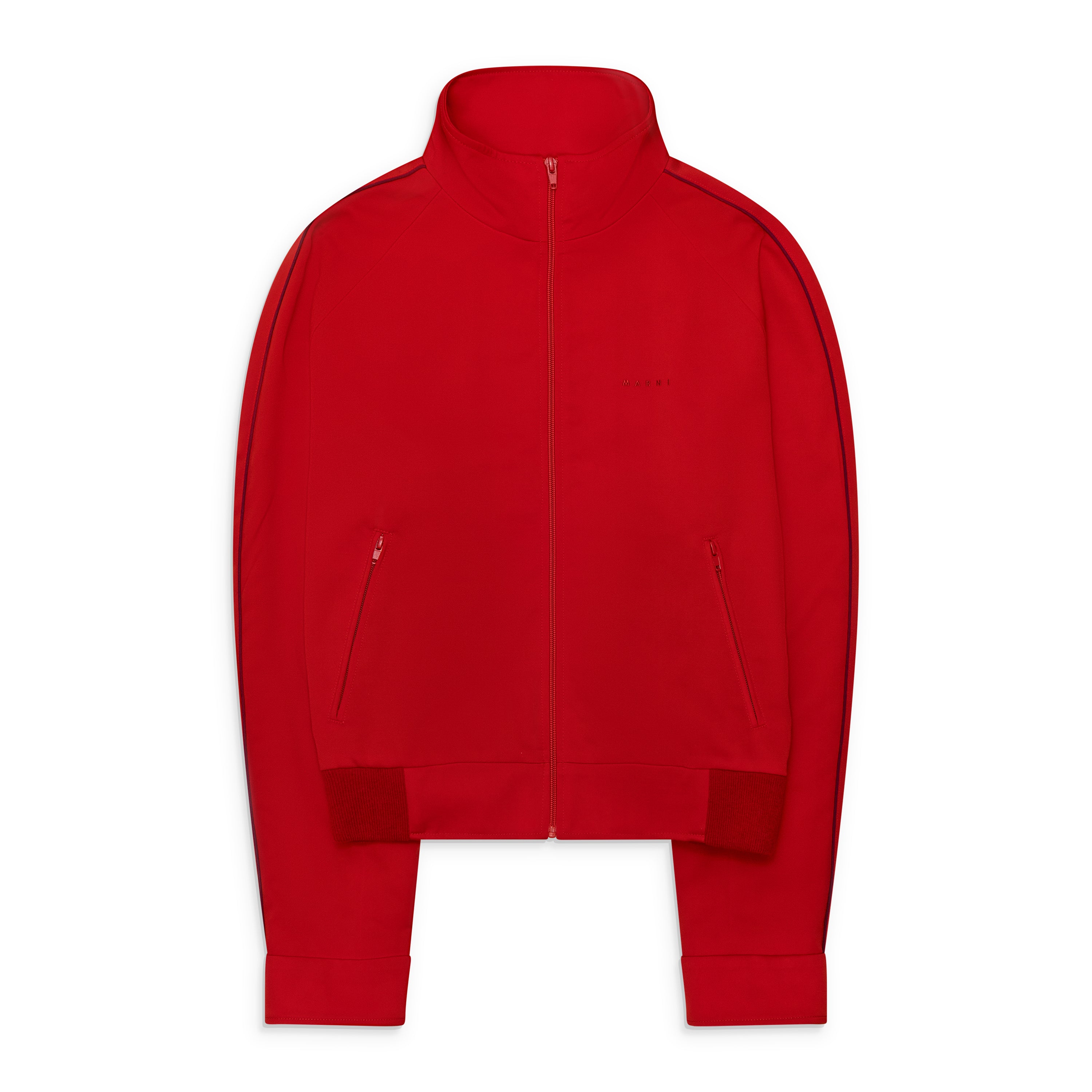 Marni Wool Zip Up Jacket Red front