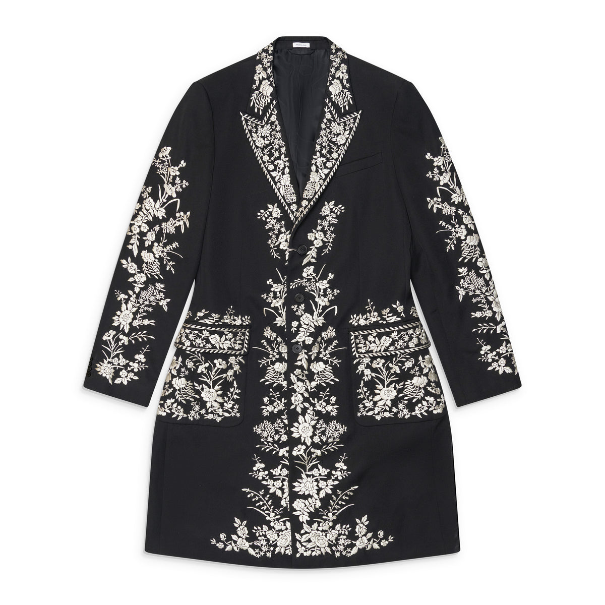 Alexander McQueen Embroidered Coat Black