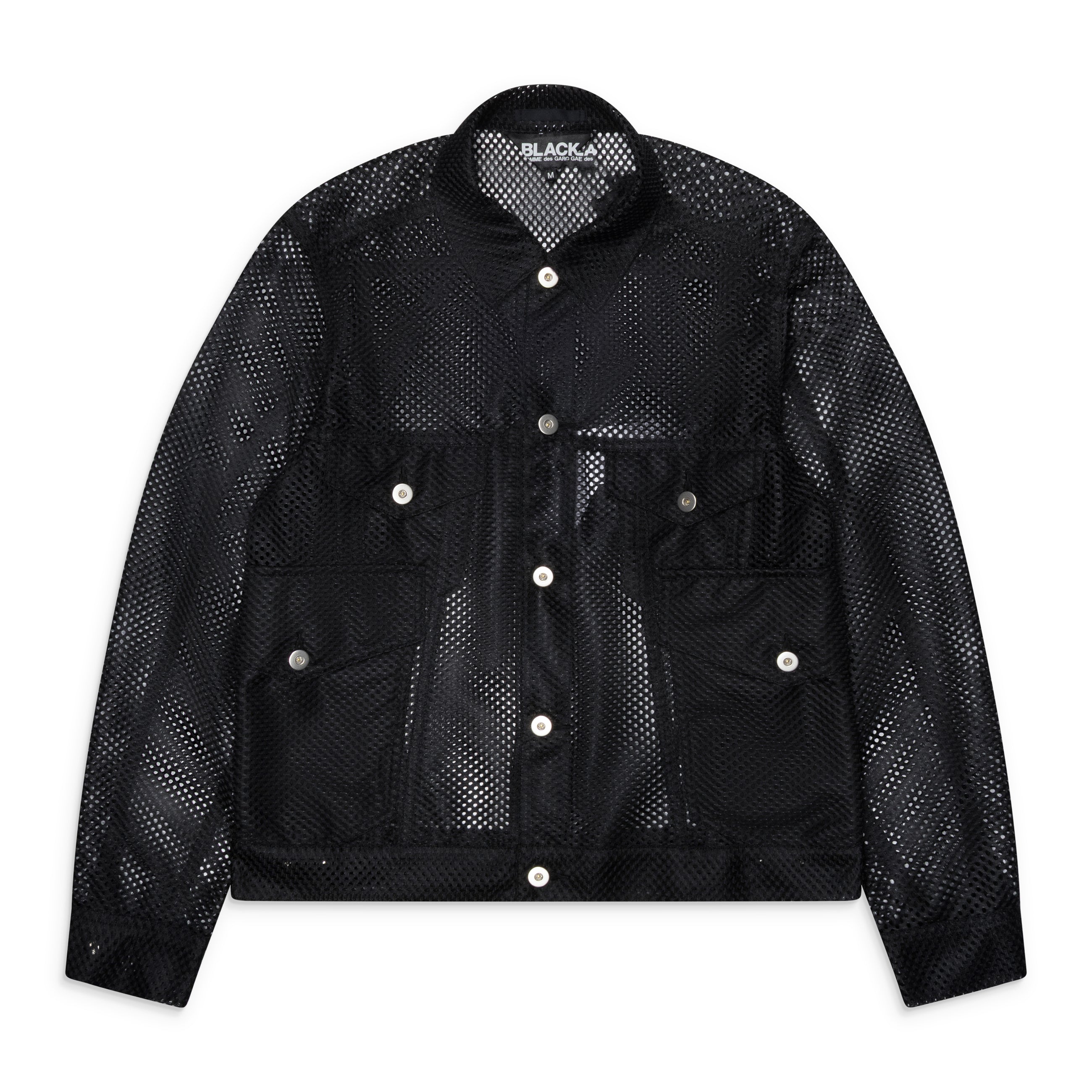 Comme Des Garcons Black Black Mesh Trucker Jacket