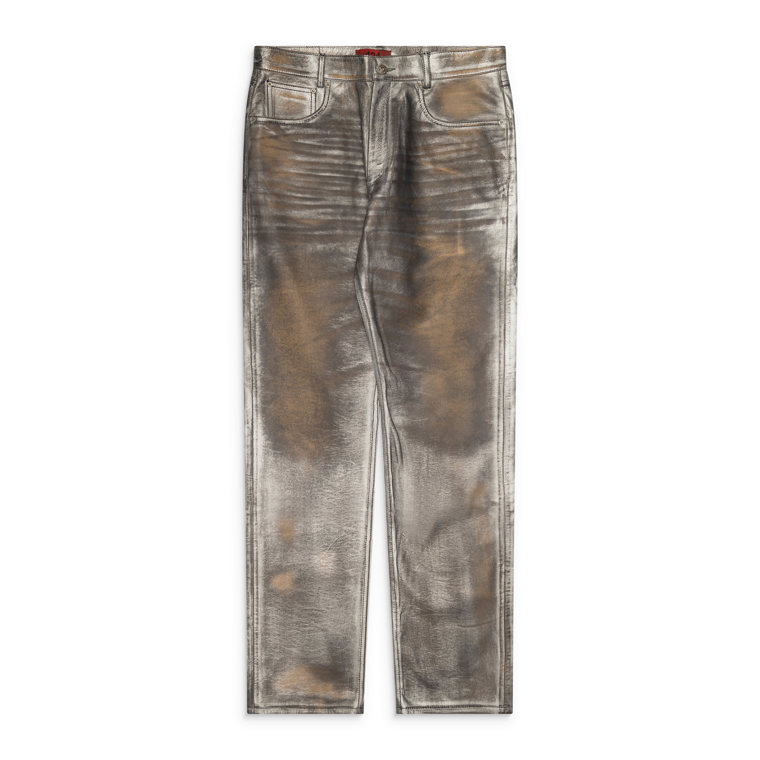 424 Leather Fivepocket Pants Silver